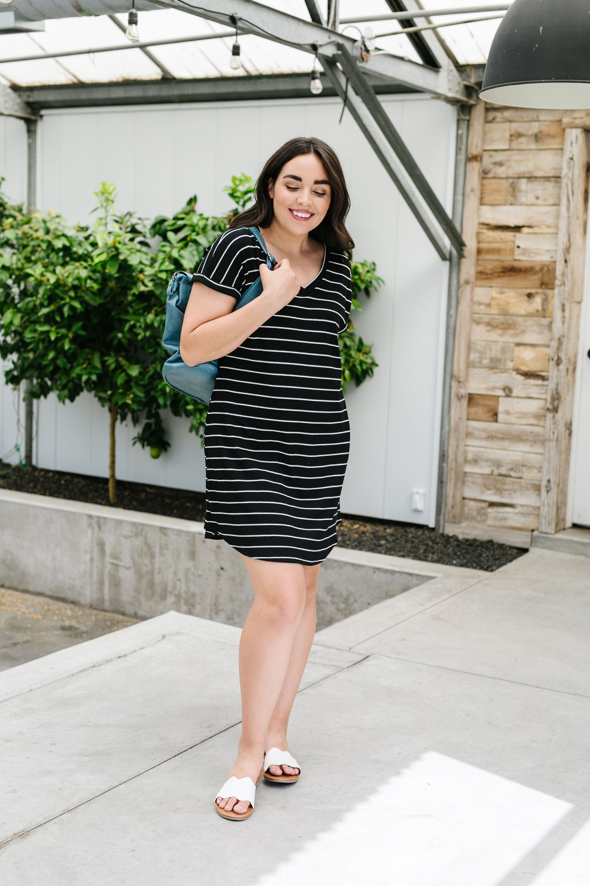 Just Skating By Striped T-Shirt Dress
