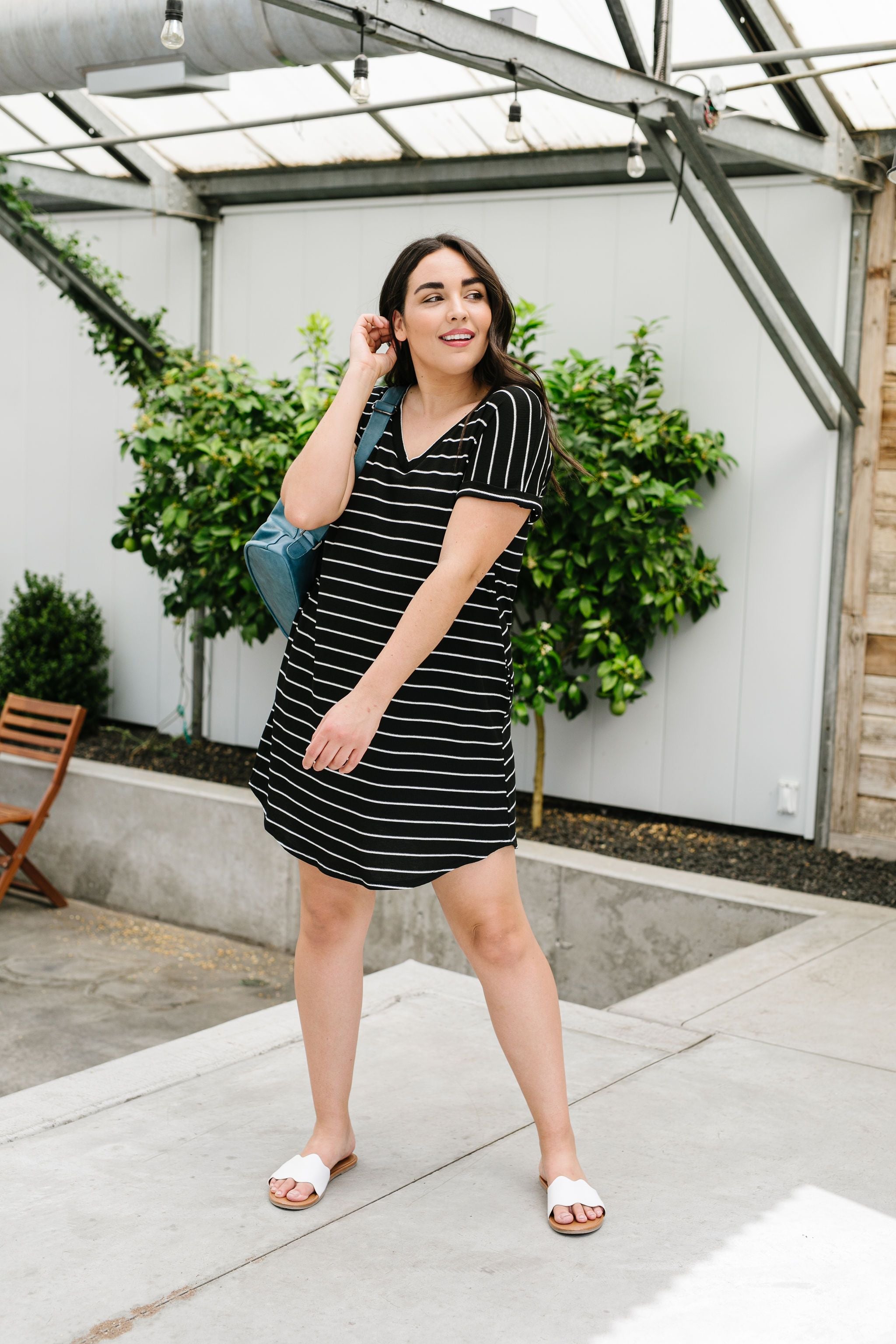 Just Skating By Striped T-Shirt Dress