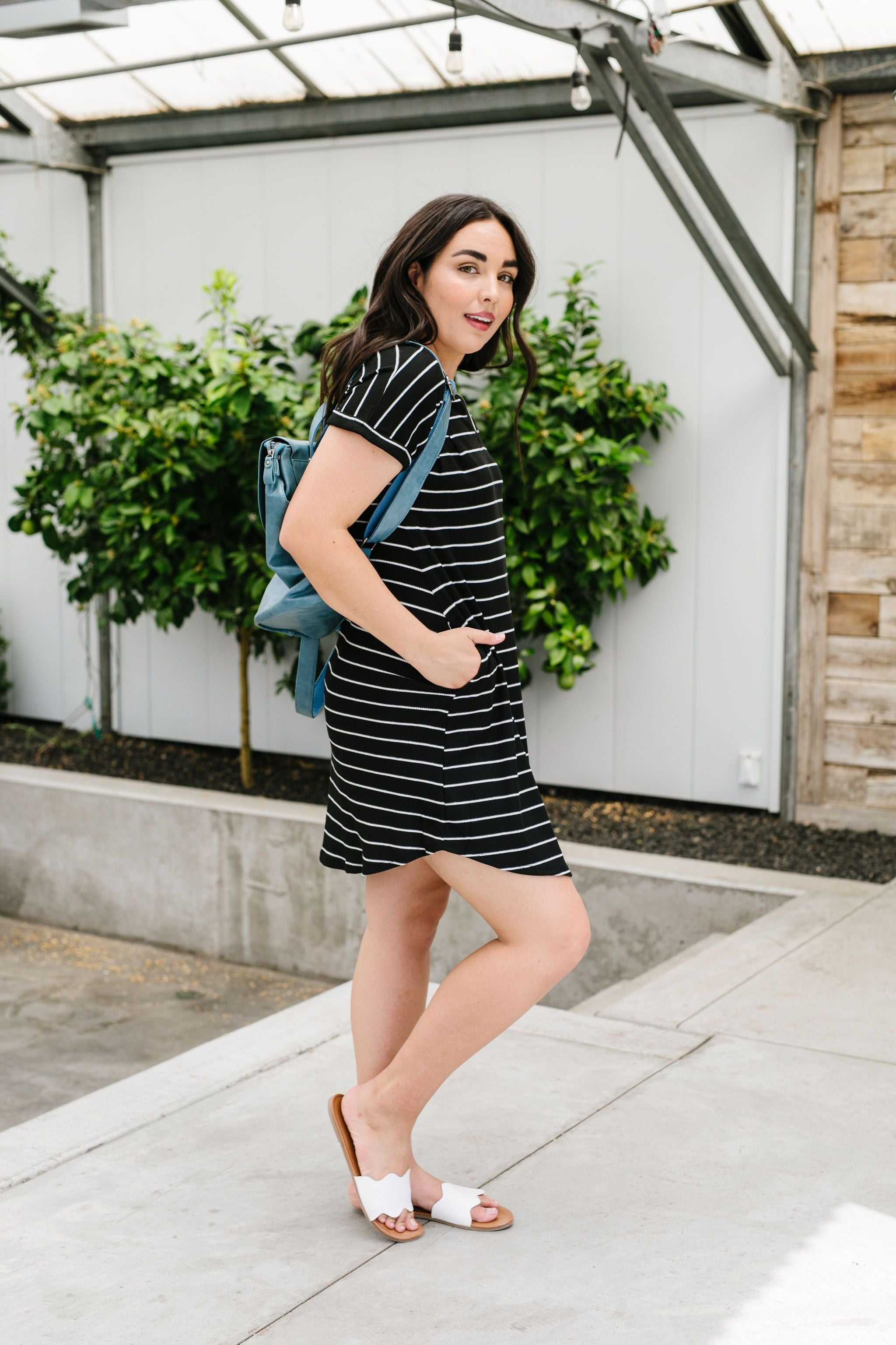 Just Skating By Striped T-Shirt Dress