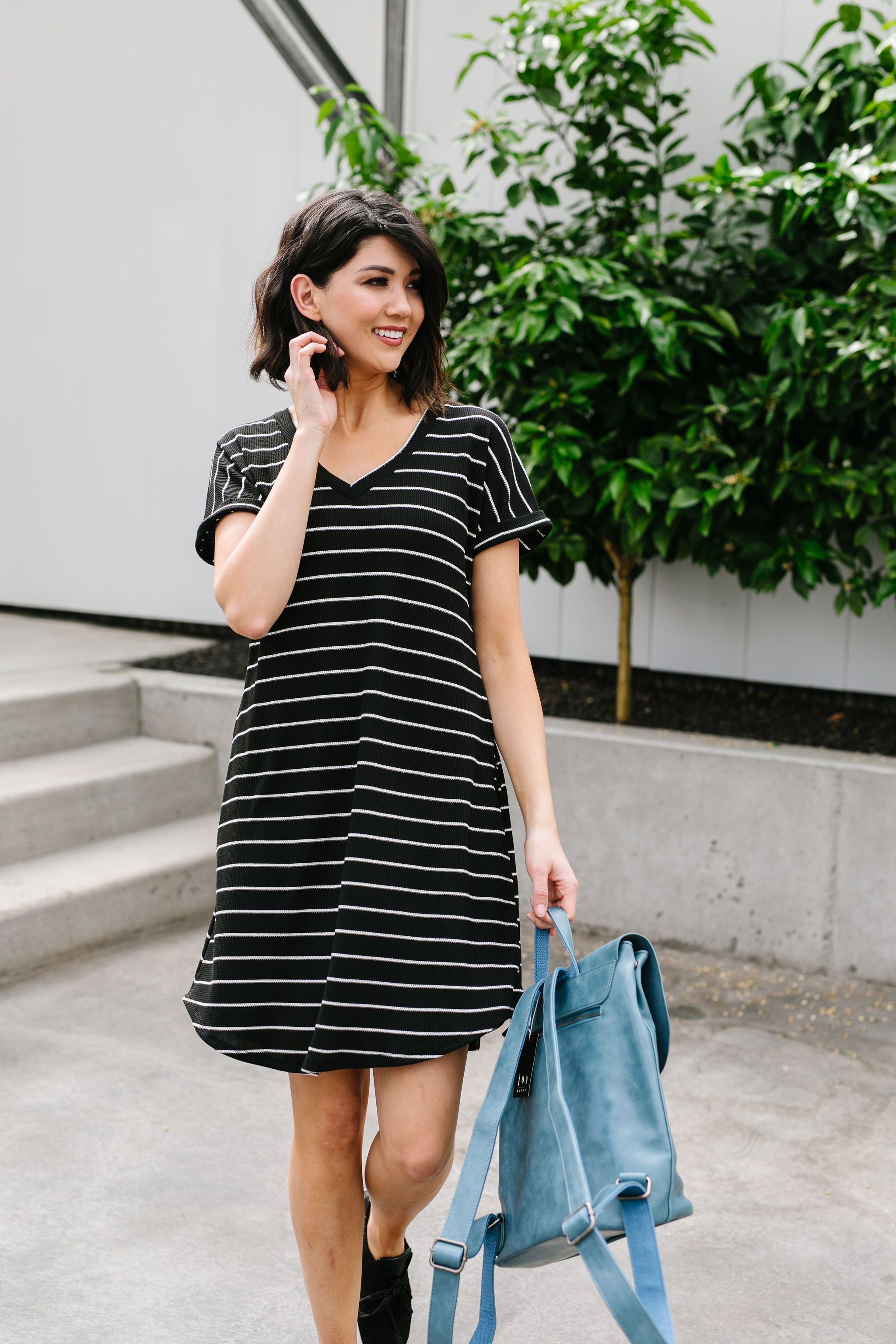 Just Skating By Striped T-Shirt Dress