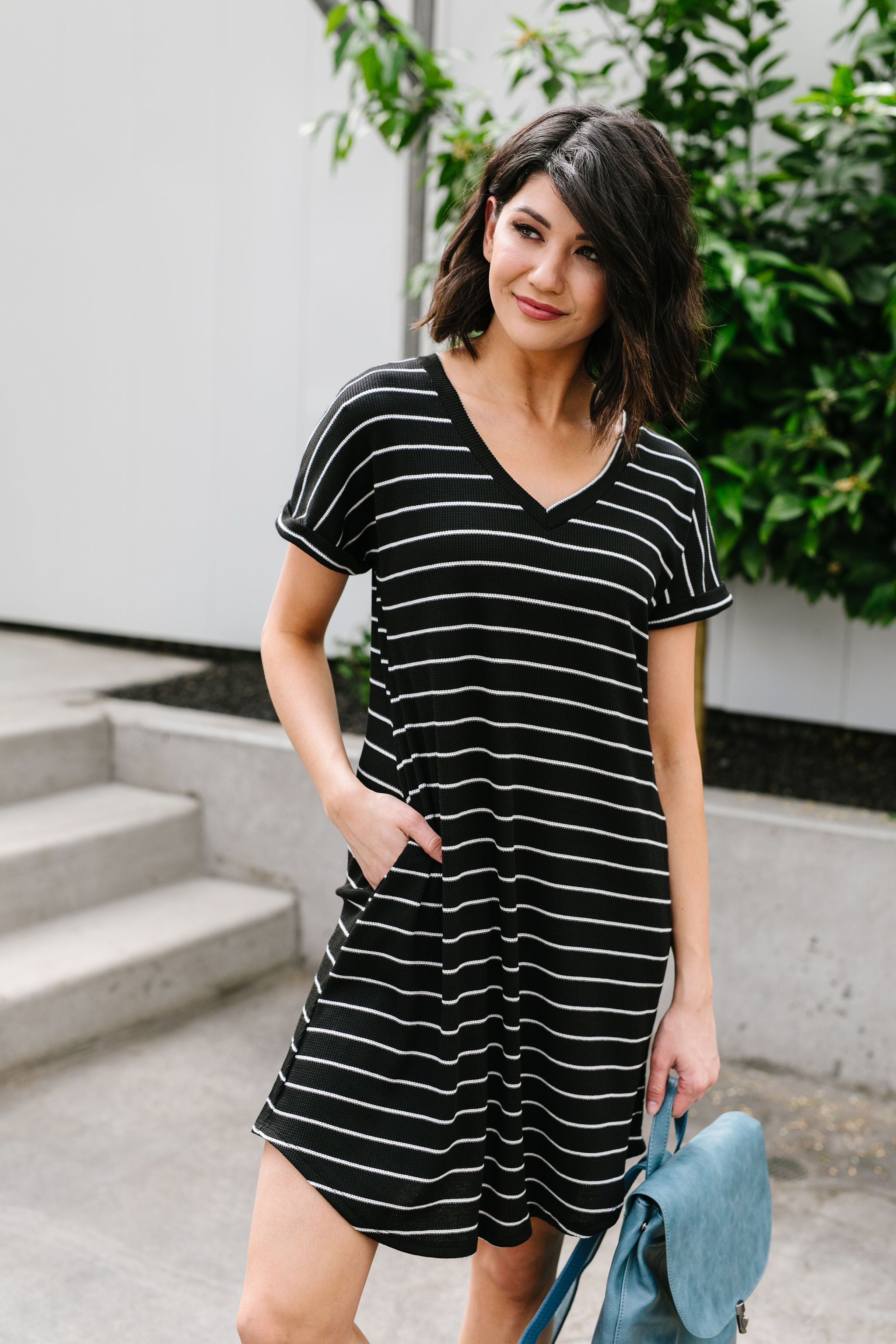 Just Skating By Striped T-Shirt Dress