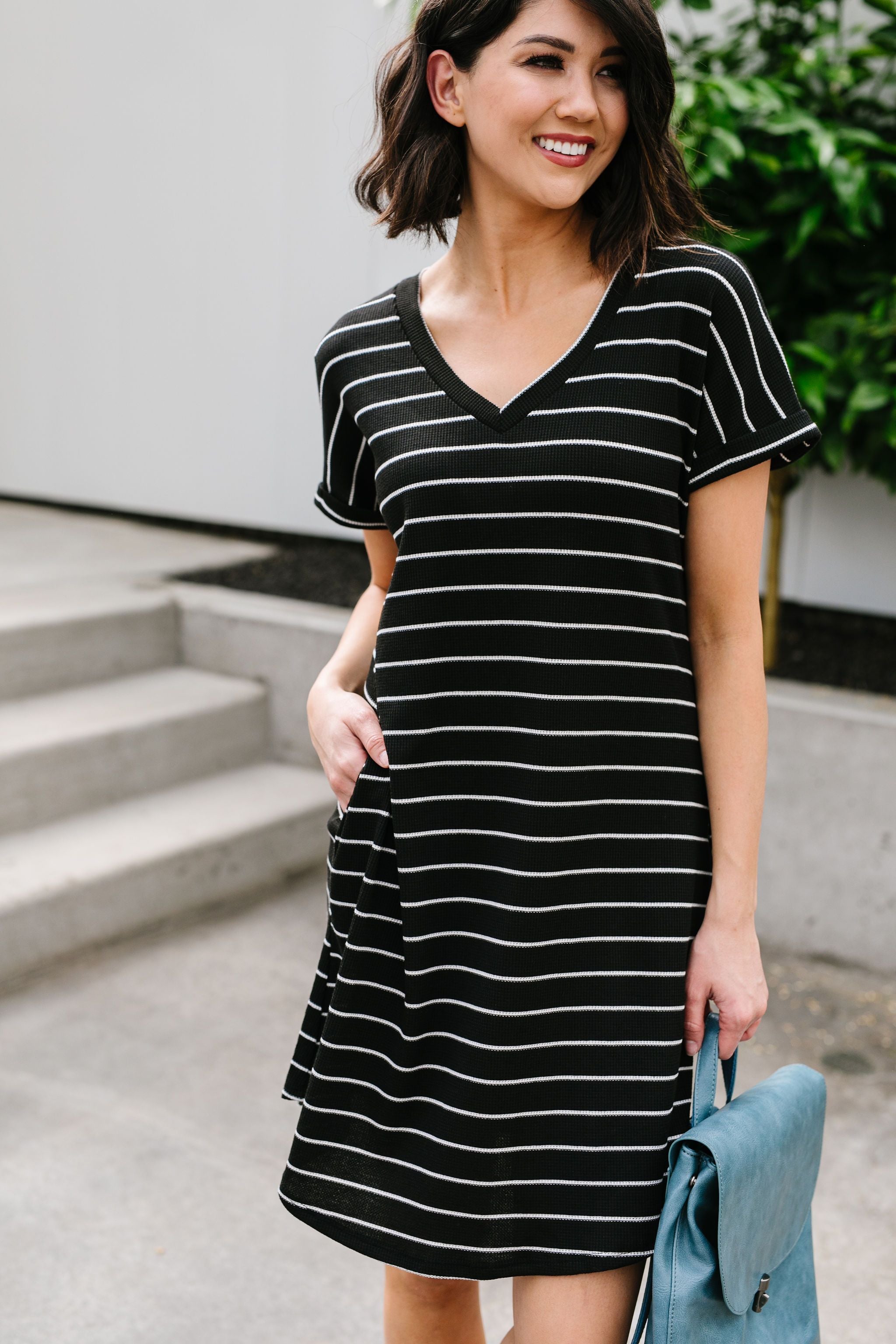 Just Skating By Striped T-Shirt Dress
