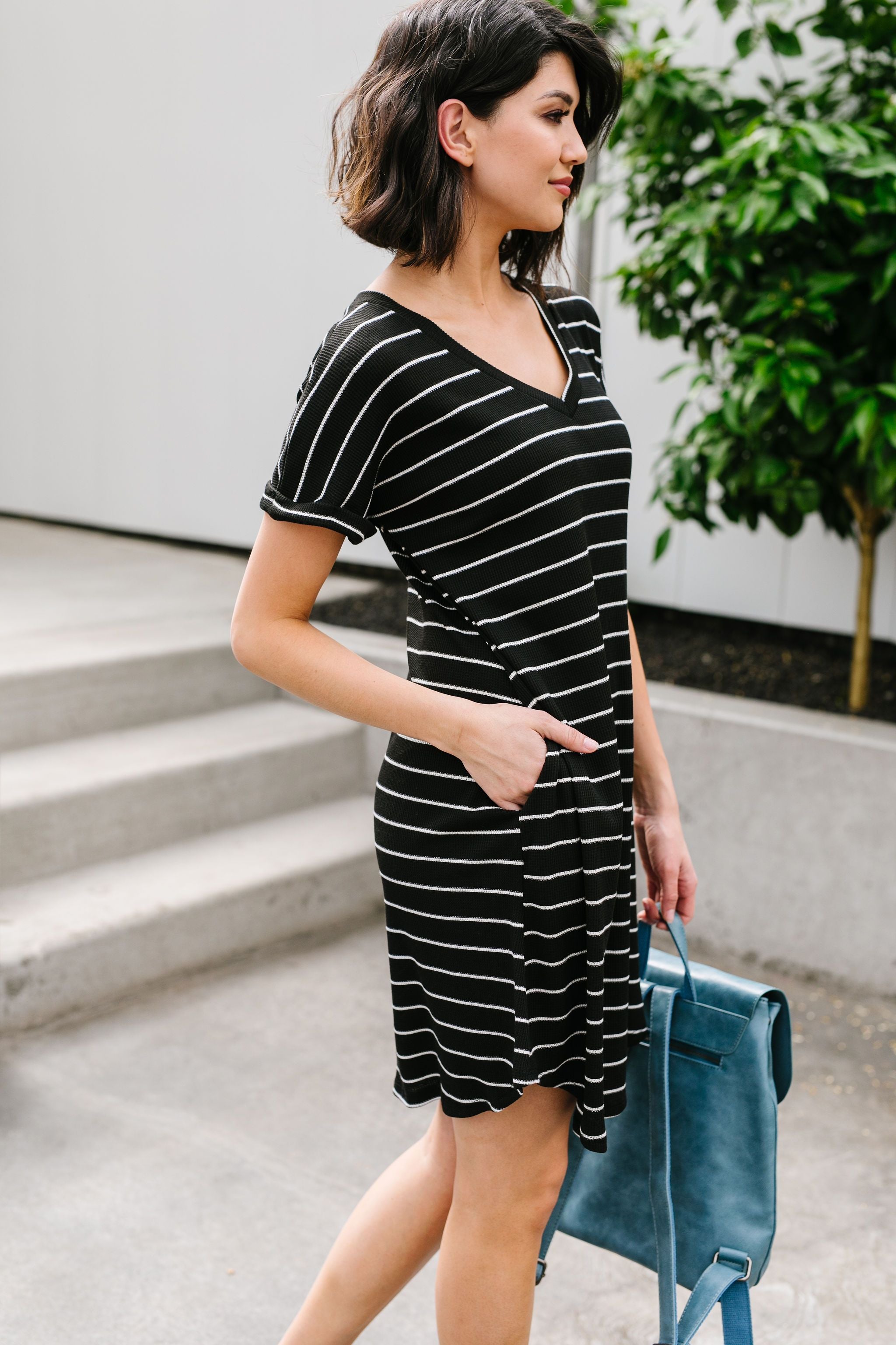 Just Skating By Striped T-Shirt Dress