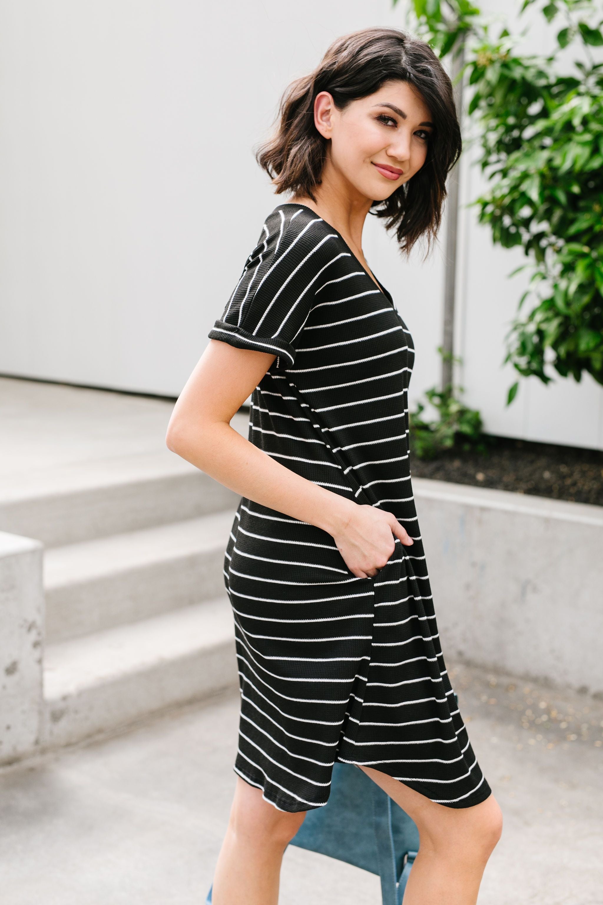 Just Skating By Striped T-Shirt Dress