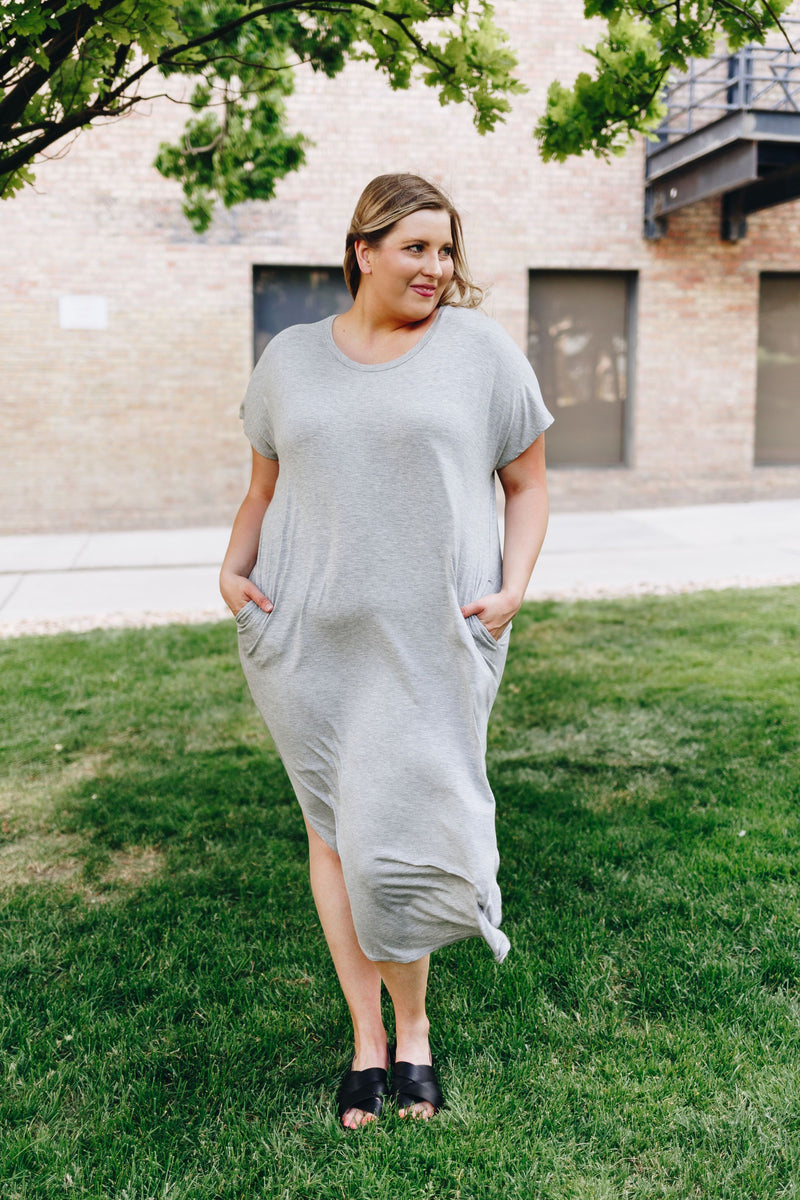 Keep Your Cool Dress In Heather Gray