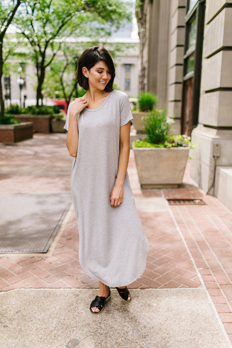 Keep Your Cool Dress In Heather Gray
