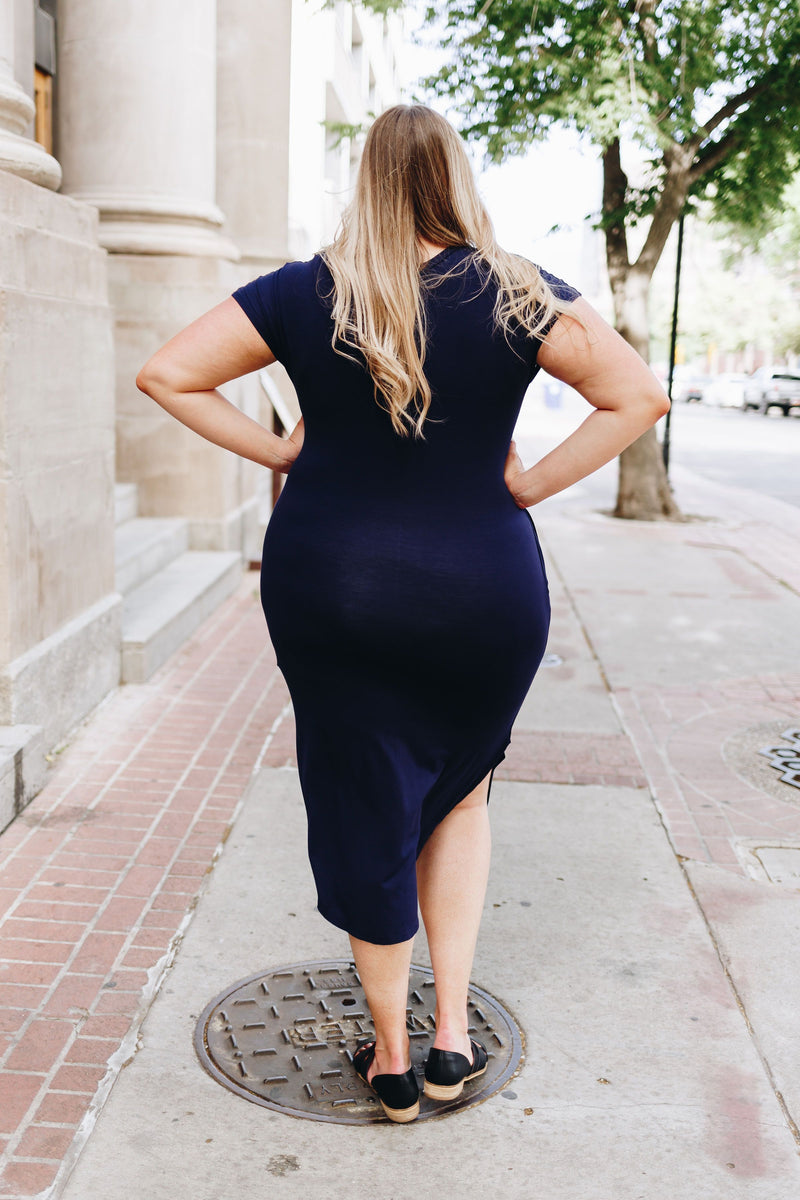 Keep Your Cool Dress In Navy