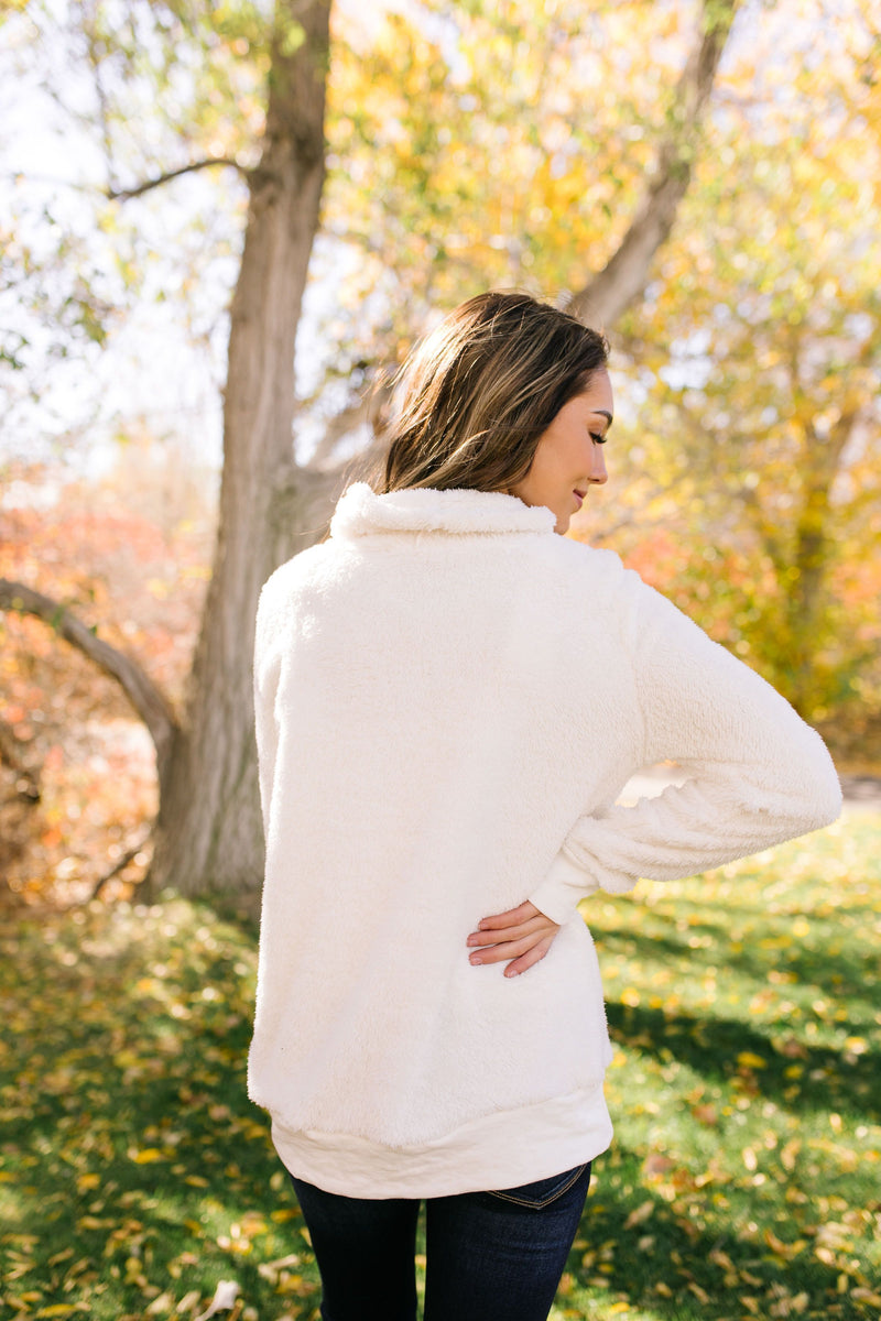 Let it Snow Cowl Neck In Winter White - ALL SALES FINAL