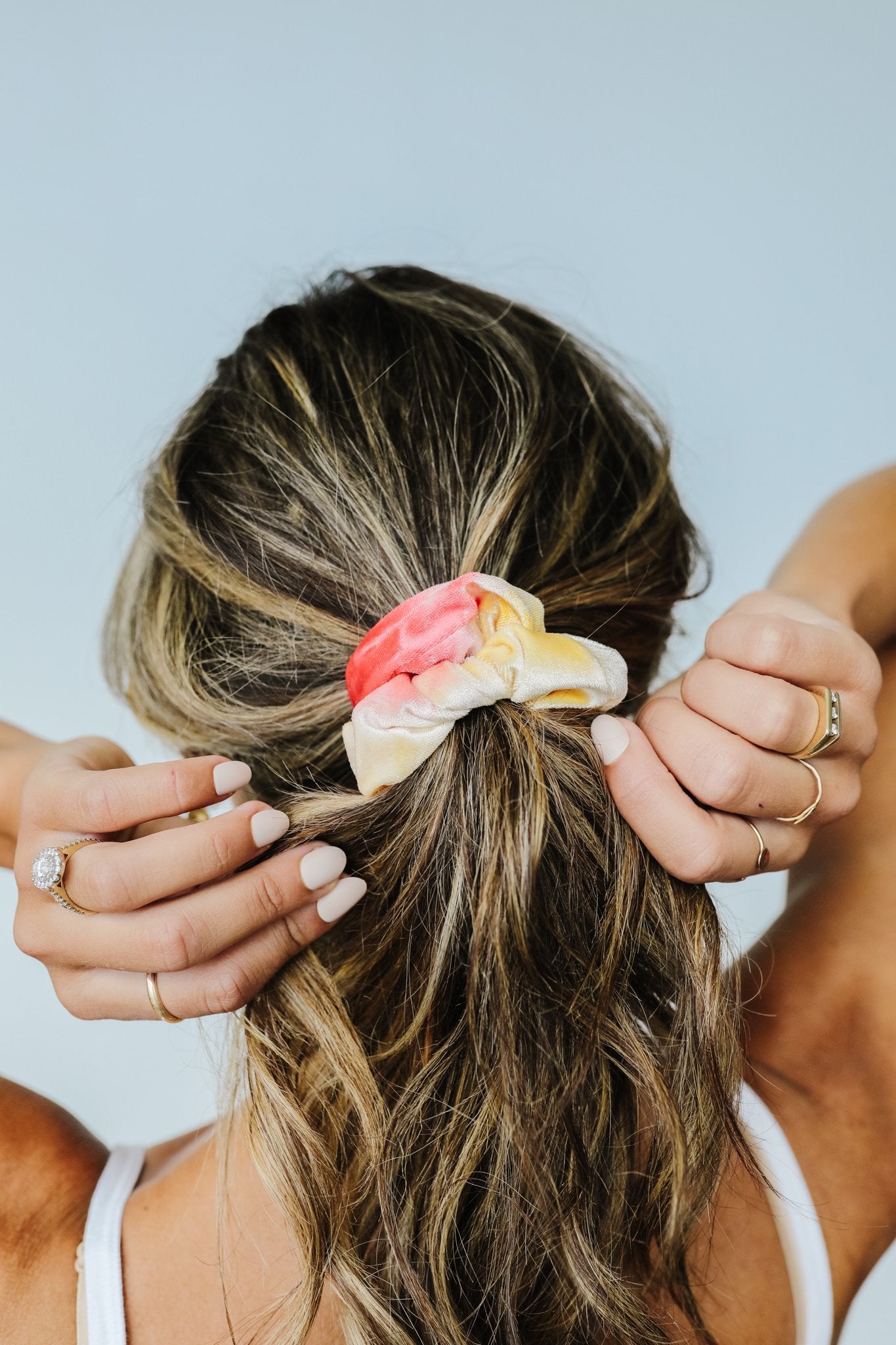 Life Saver Velvet Scrunchie In Red
