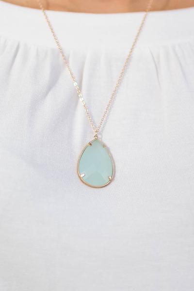 Light Mint Pendant Necklace - ALL SALES FINAL