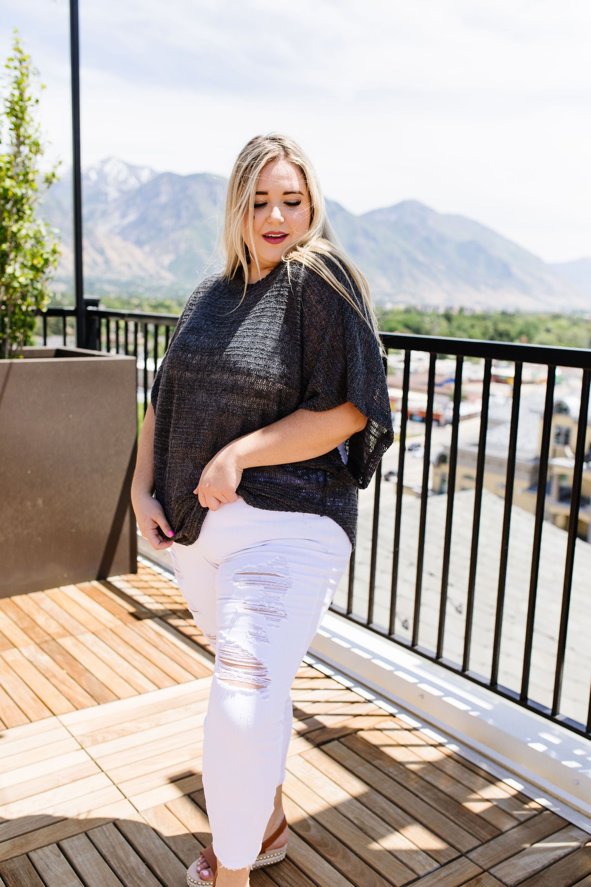 Light Up The Night Charcoal Sweater
