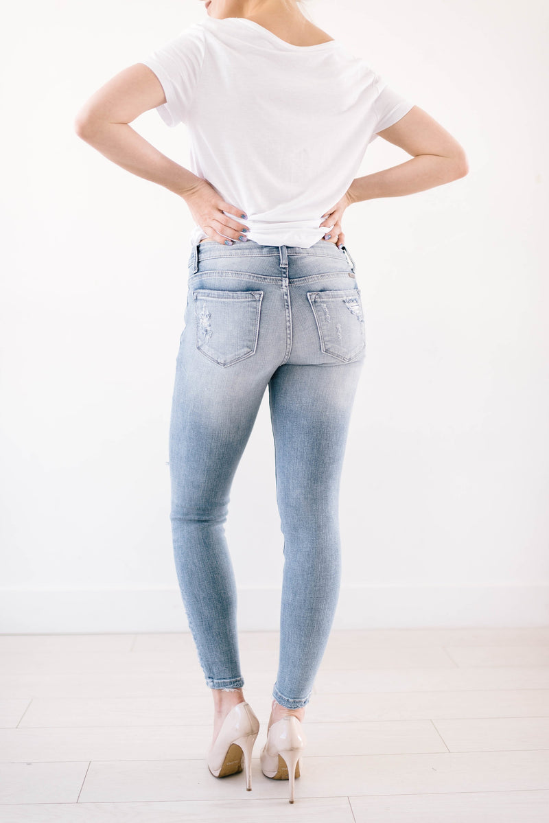 Light Wash Distressed Denim Skinnies
