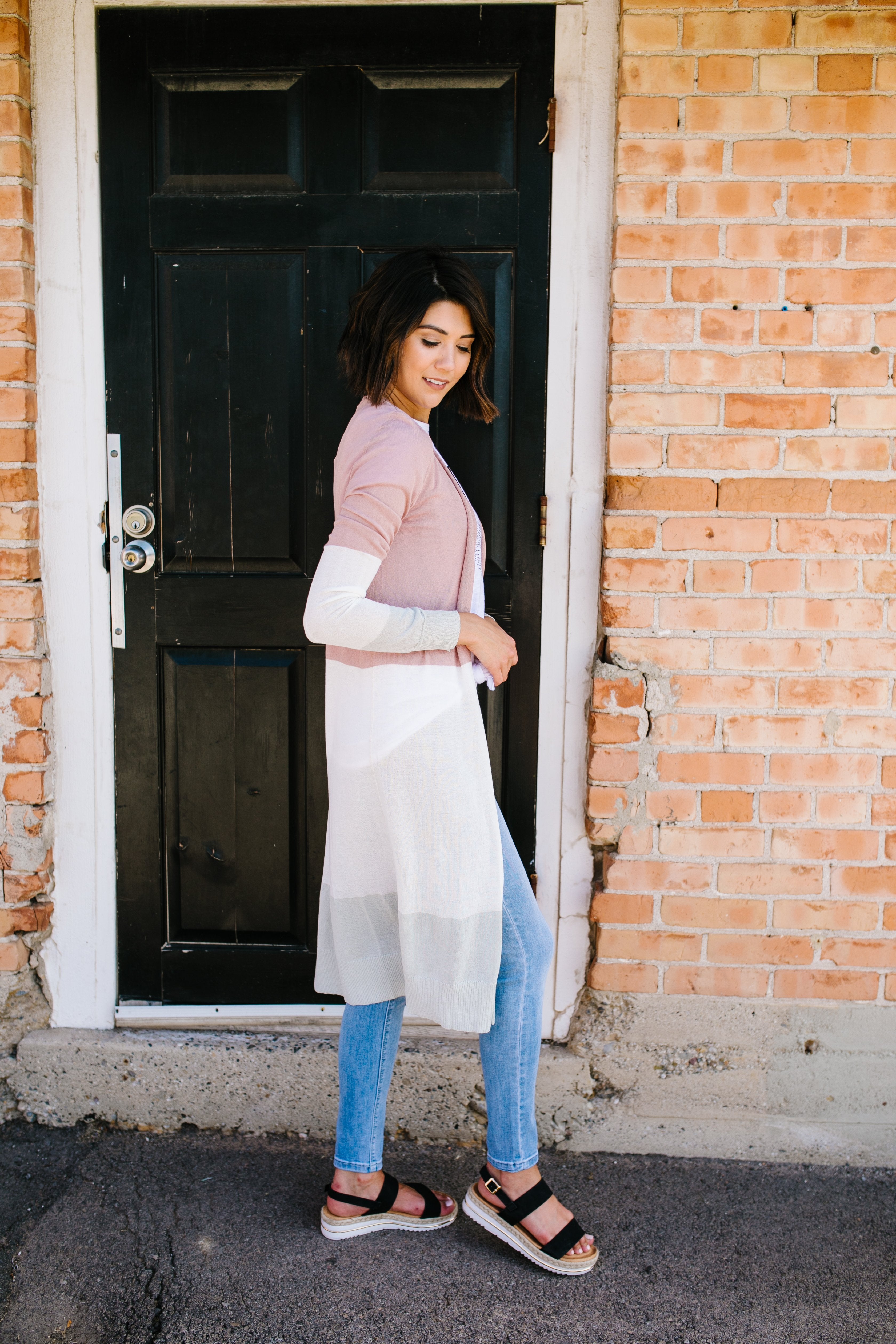Long And Lean Color Block Cardigan