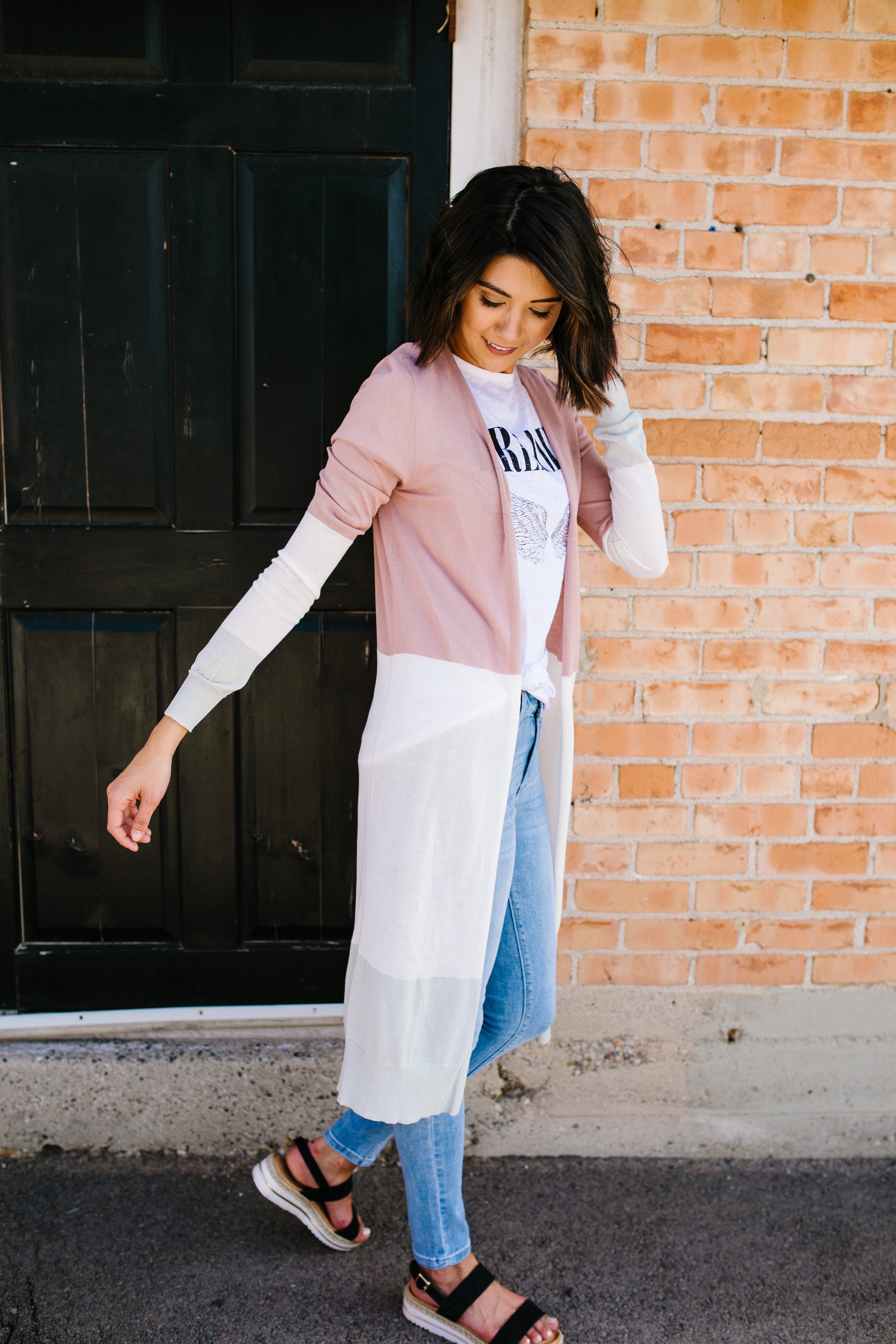 Long And Lean Color Block Cardigan