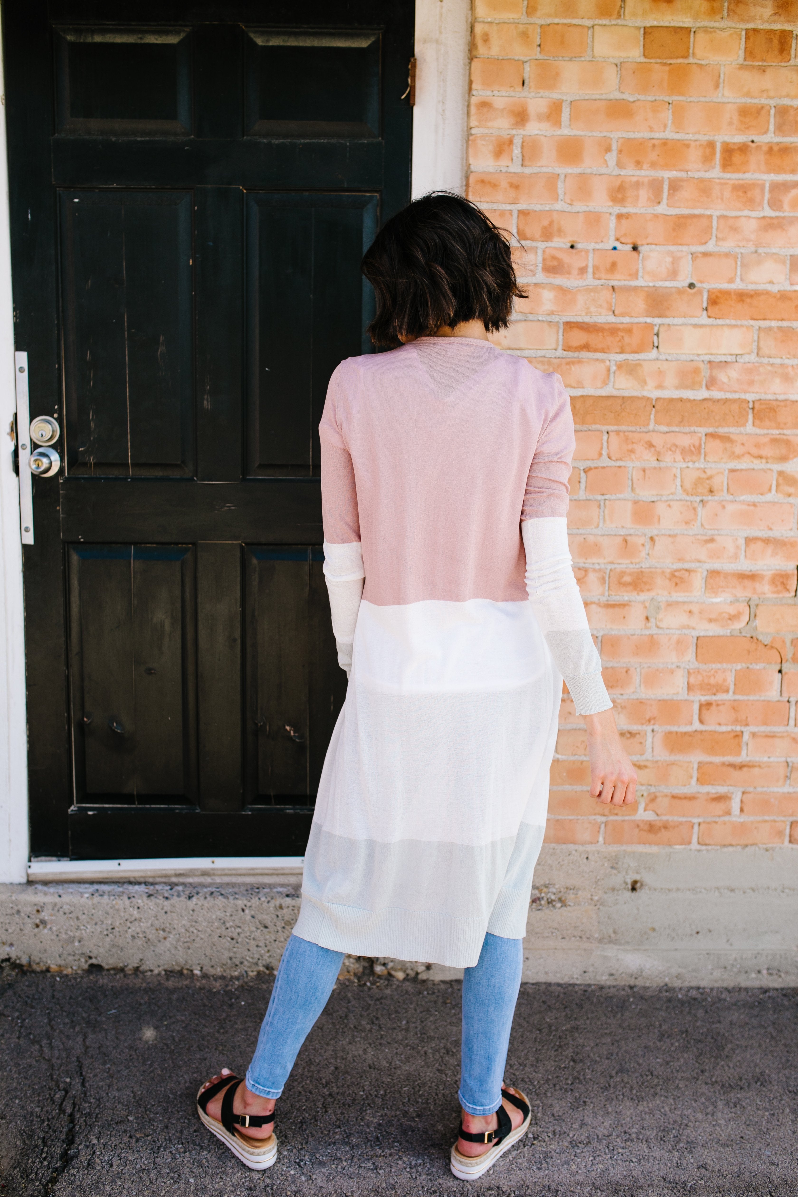 Long And Lean Color Block Cardigan
