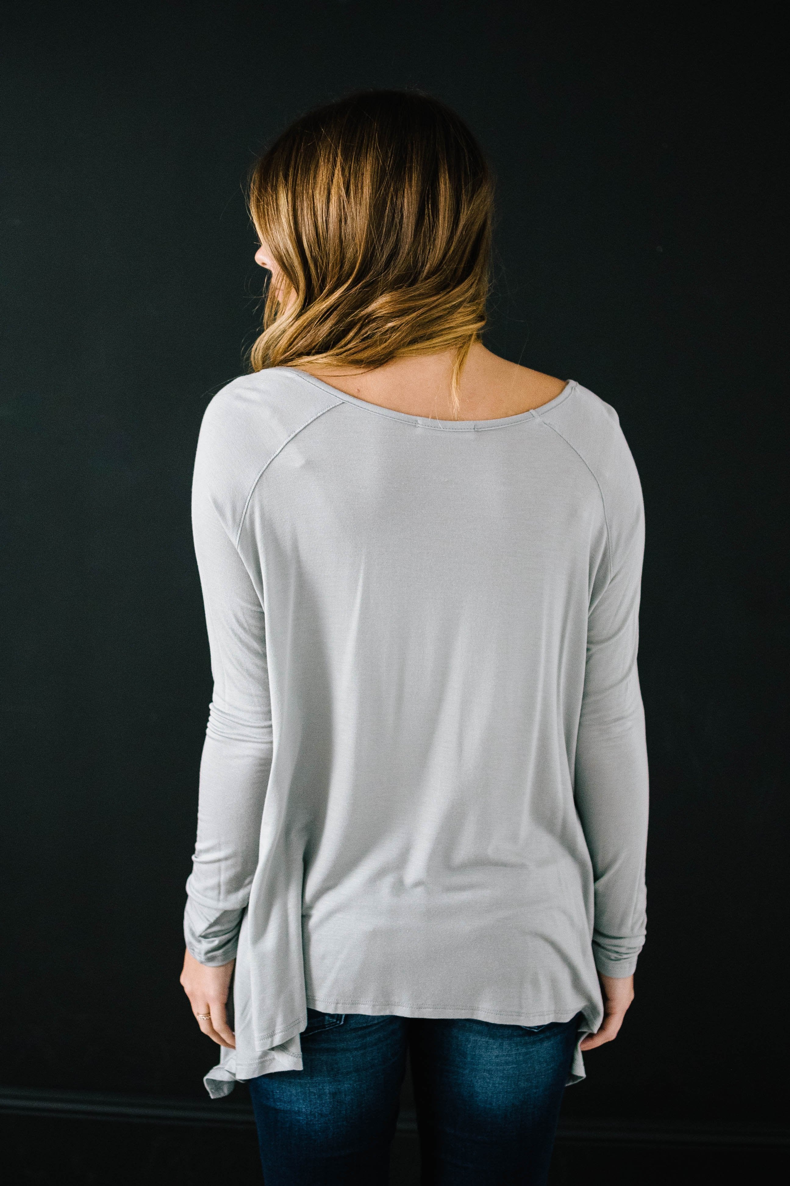 Love Bites Top in Gray