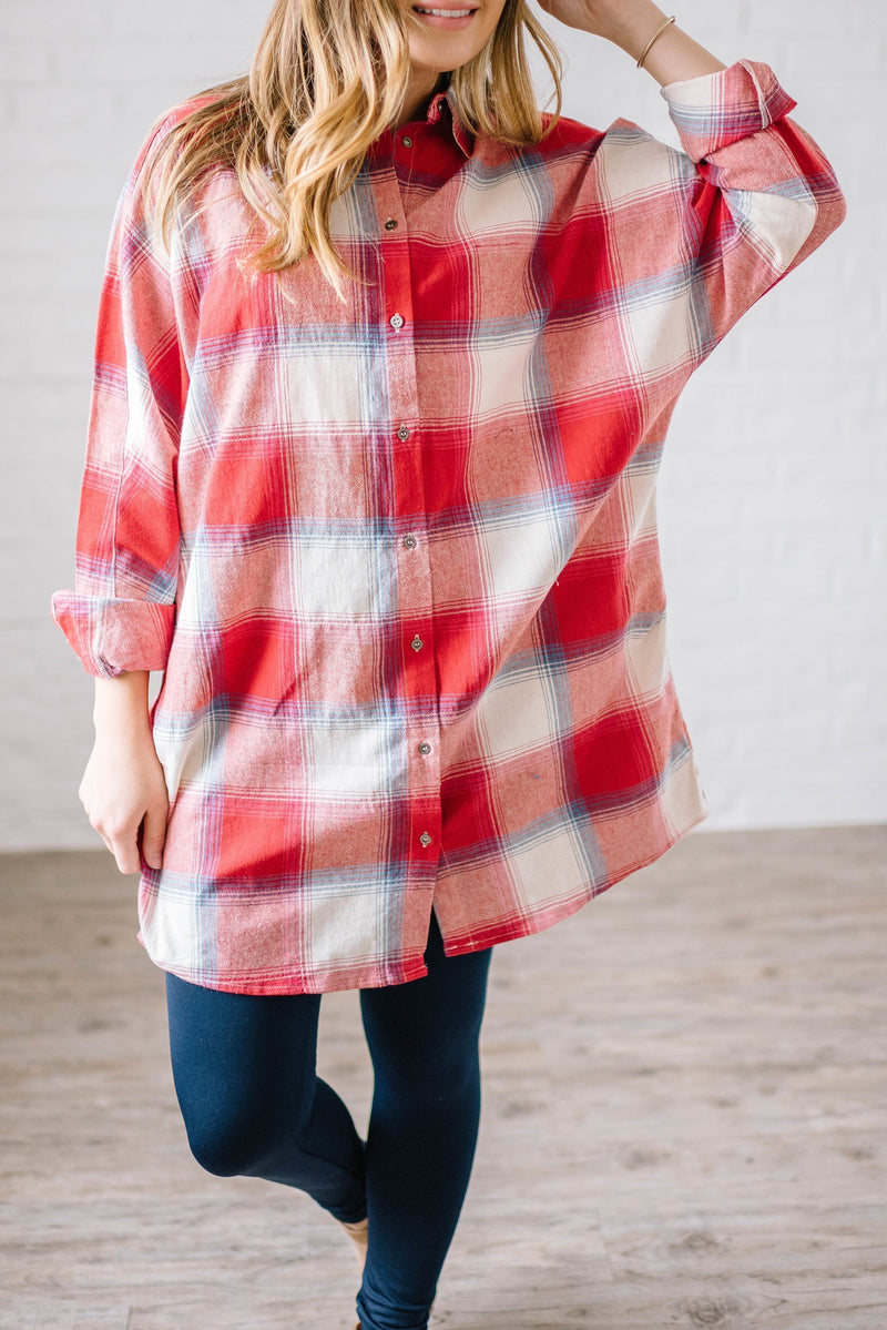 Mad About Plaid Tunic in Red