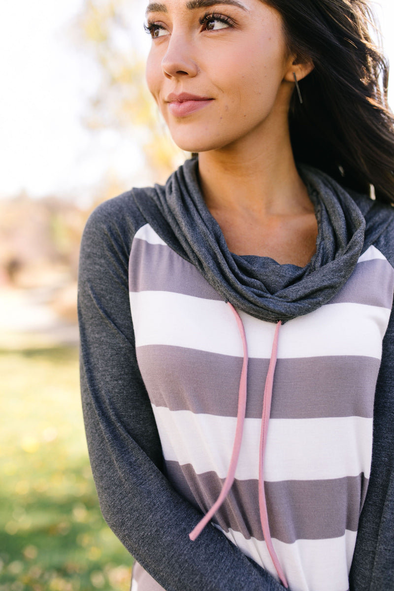 Make A Weekend Out Of It Cowl Neck Top - ALL SALES FINAL