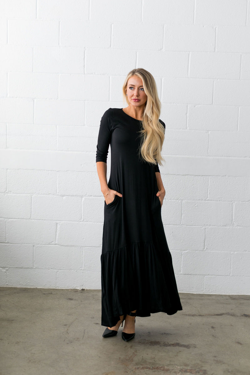 Maximum Impact Ruffle Hem Dress - ALL SALES FINAL