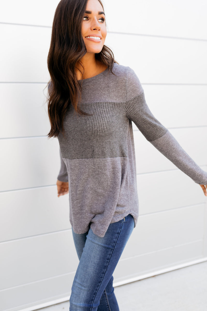 Meet In The Middle Thermal Knit Top