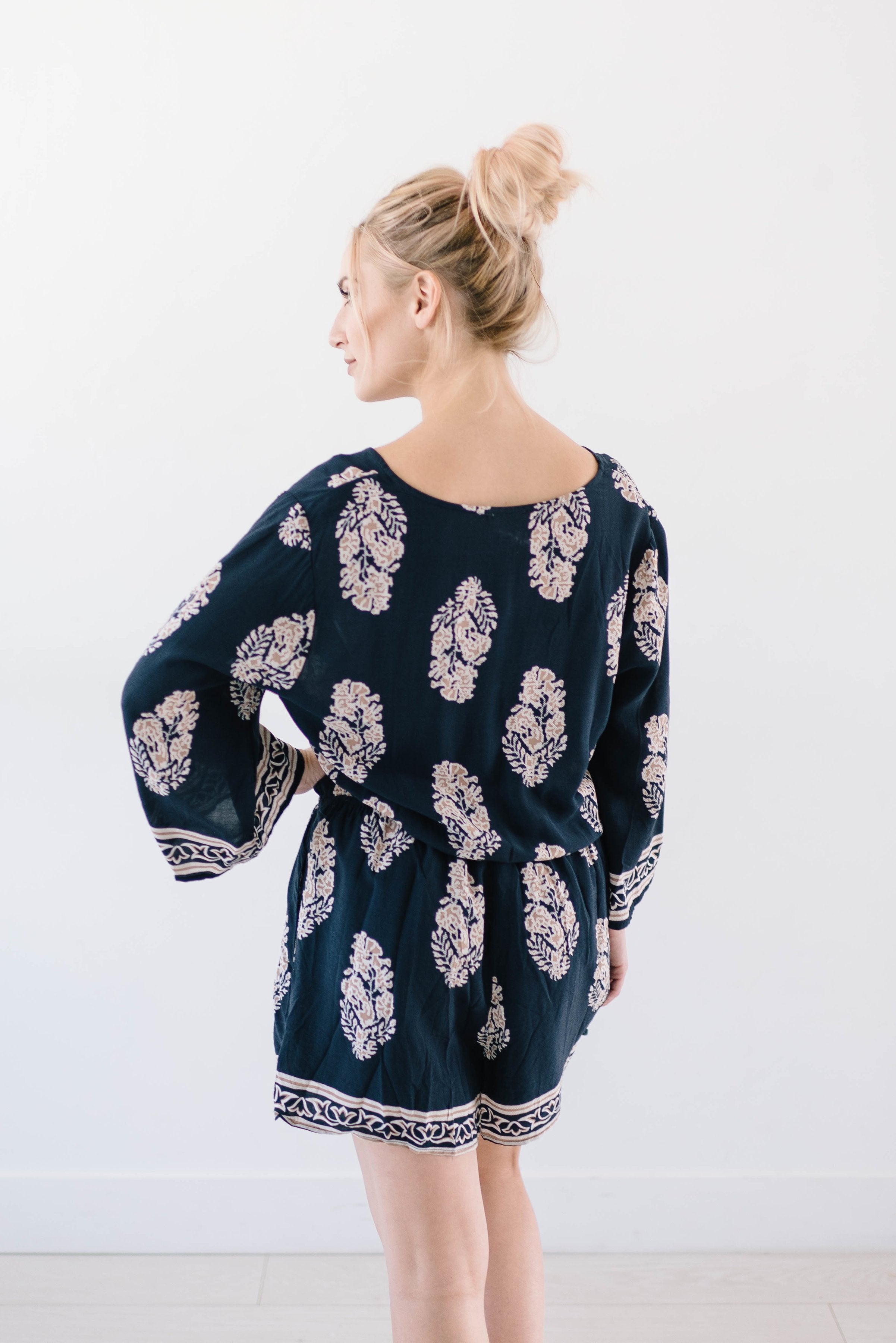 Mercer Navy Romper
