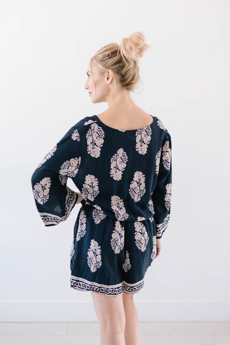 Mercer Navy Romper