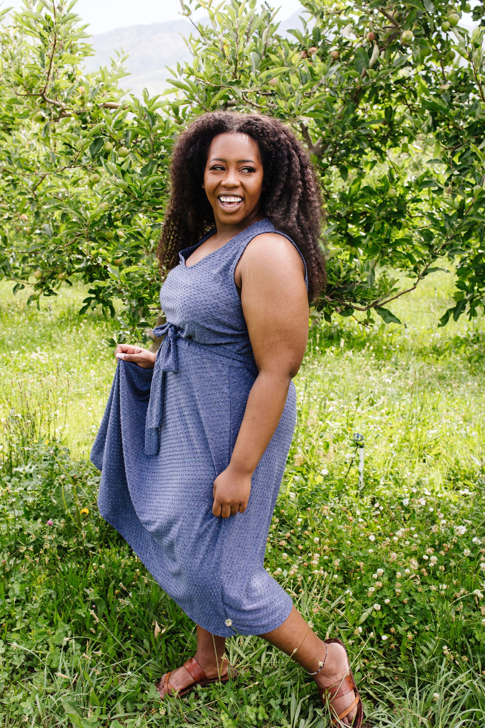 Missing You Swiss Dot Midi Dress