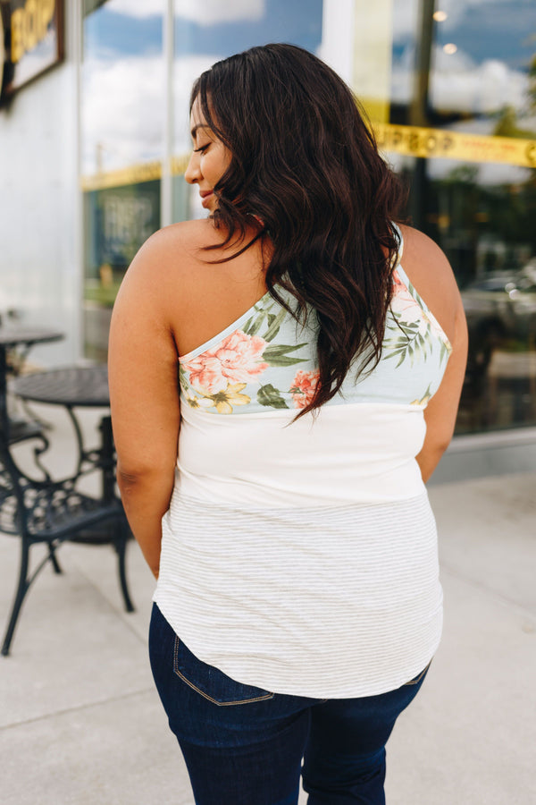 Mix It Up Color Block Tank In Mint