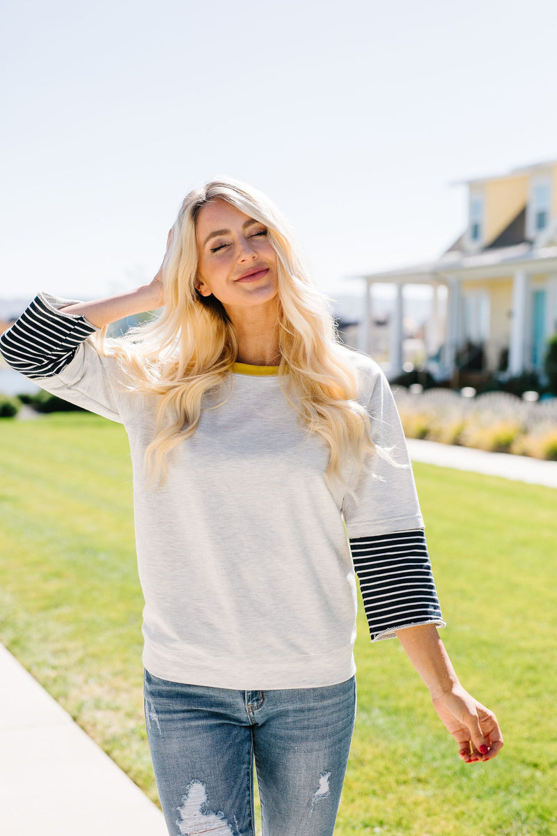 Mixed Media Raglan Sleeve Top