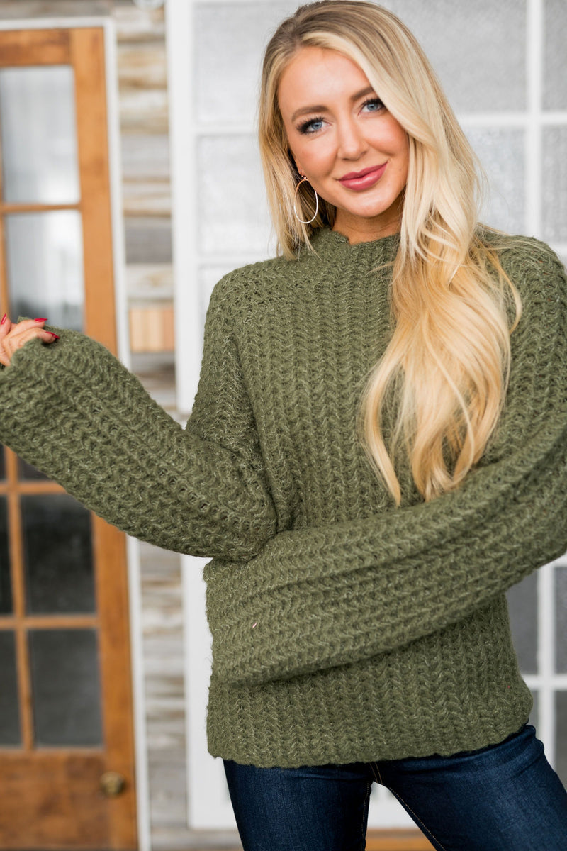 Mock Neck Two Toned Sweater
