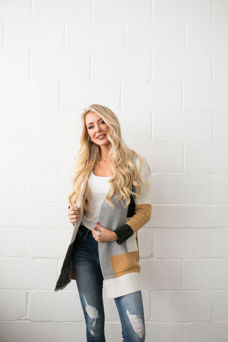 Modern Art Colorblock Cardigan