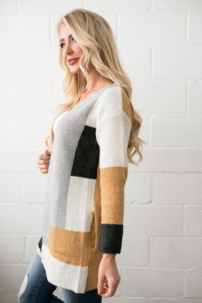 Modern Art Colorblock Cardigan