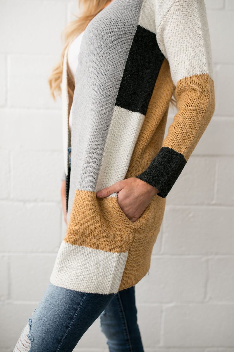 Modern Art Colorblock Cardigan