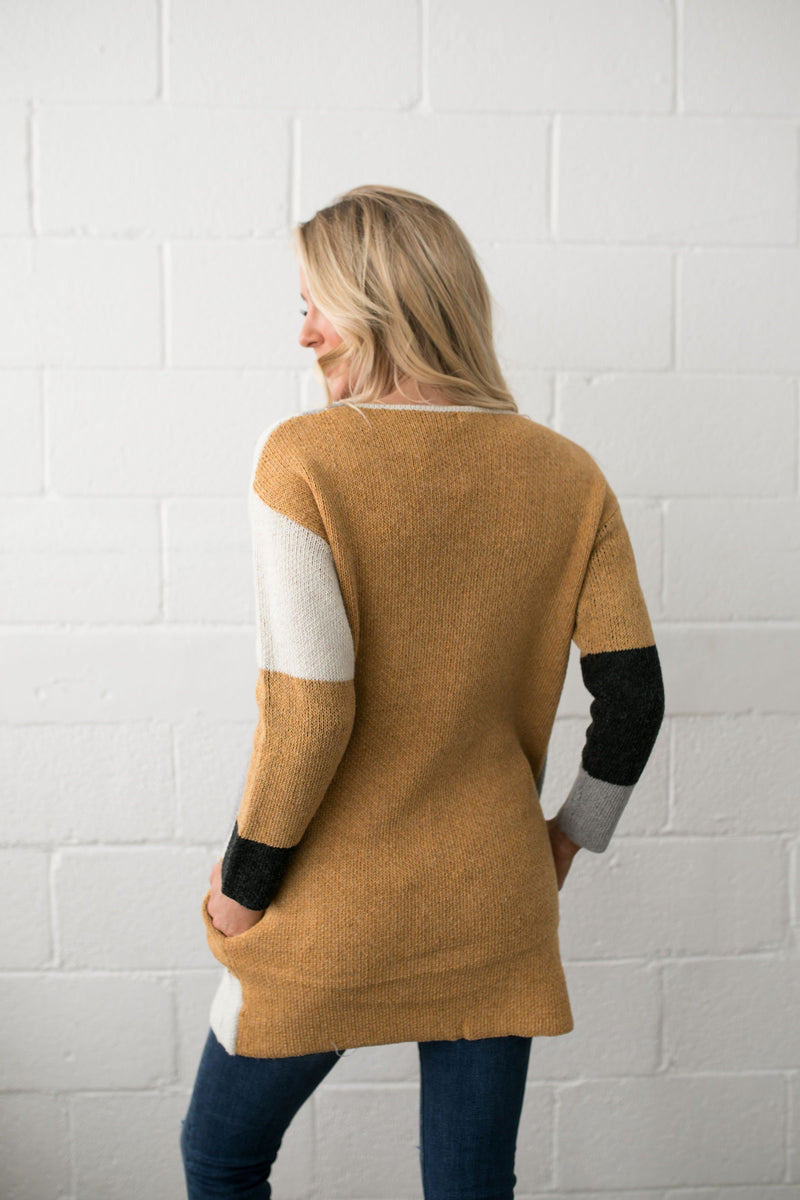 Modern Art Colorblock Cardigan