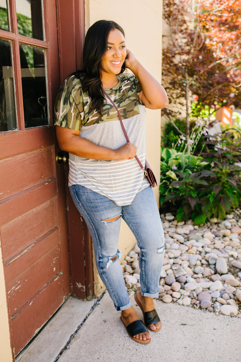 Move Out Camo Color Block Tee