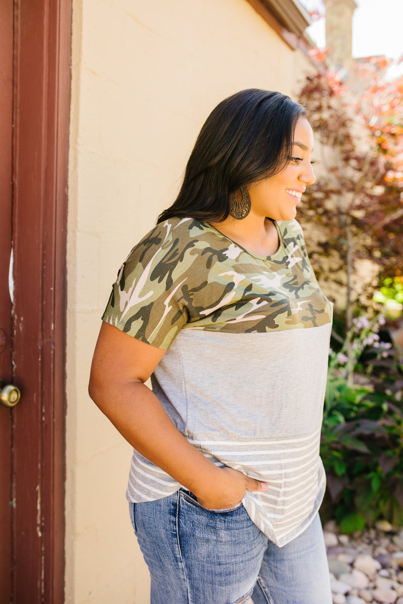Move Out Camo Color Block Tee