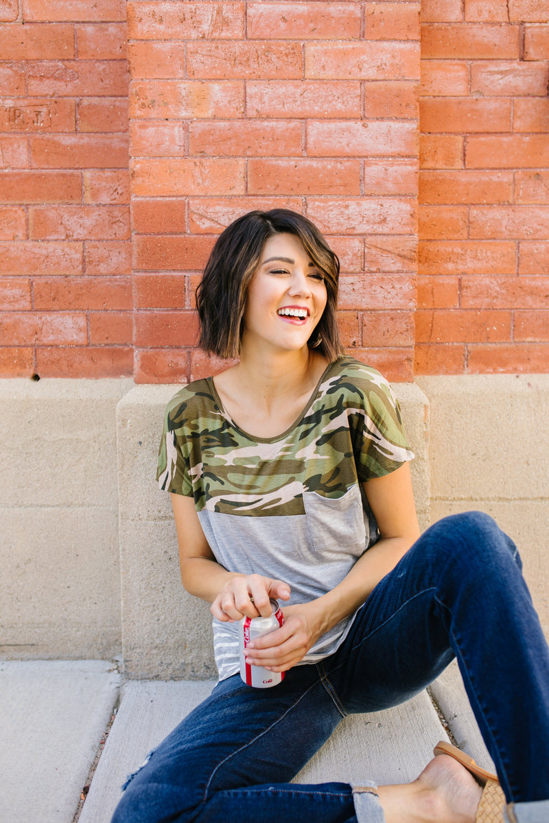 Move Out Camo Color Block Tee
