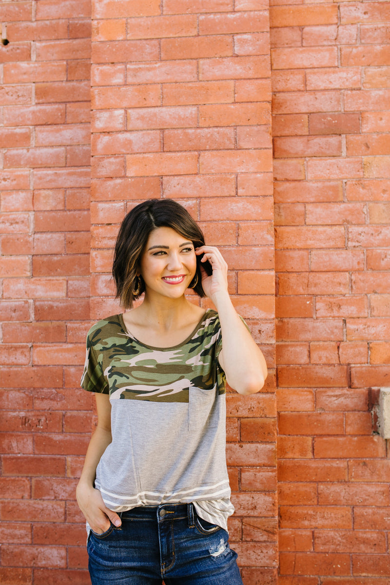 Move Out Camo Color Block Tee