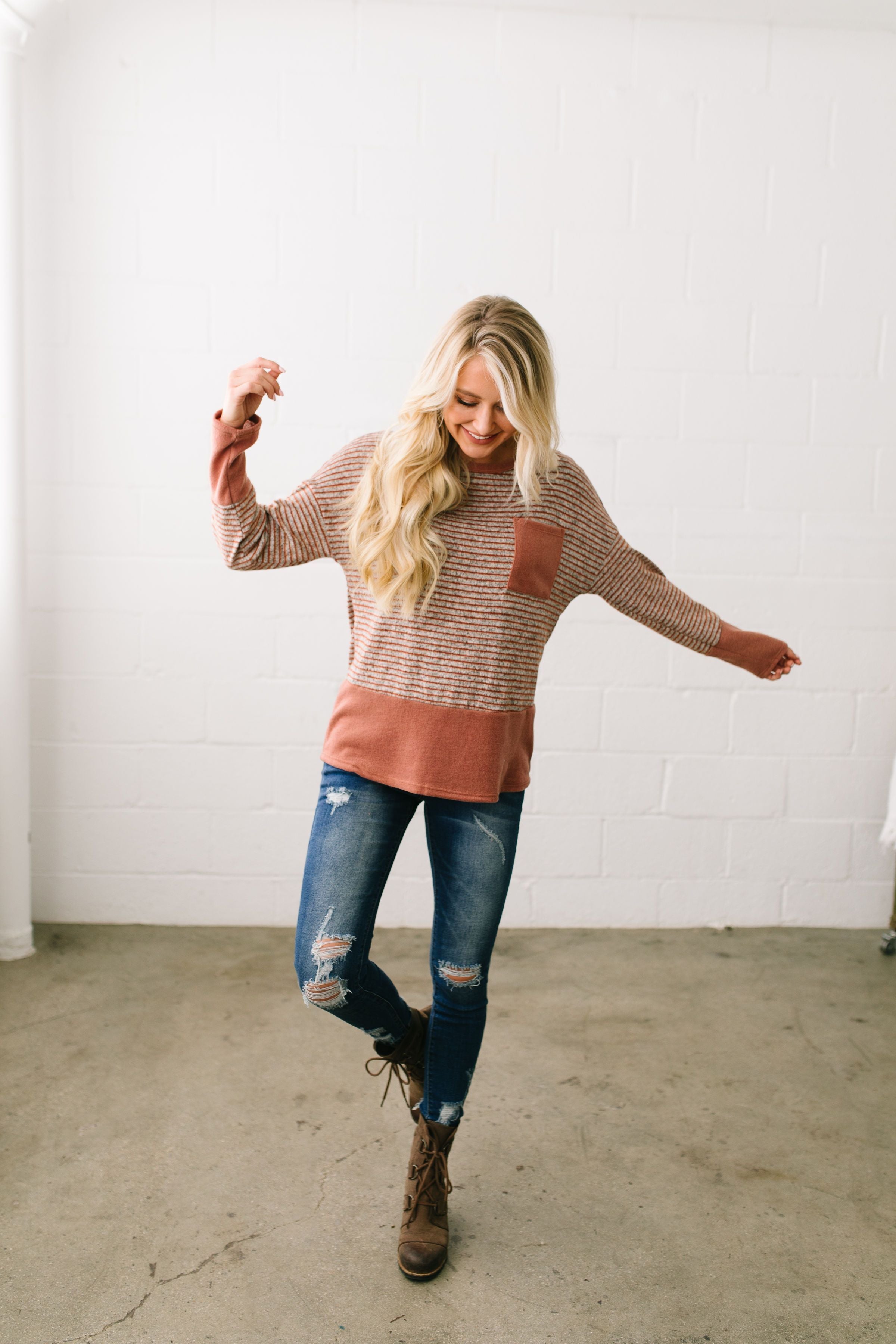 No Rust For The Weary Color Block Top - ALL SALES FINAL