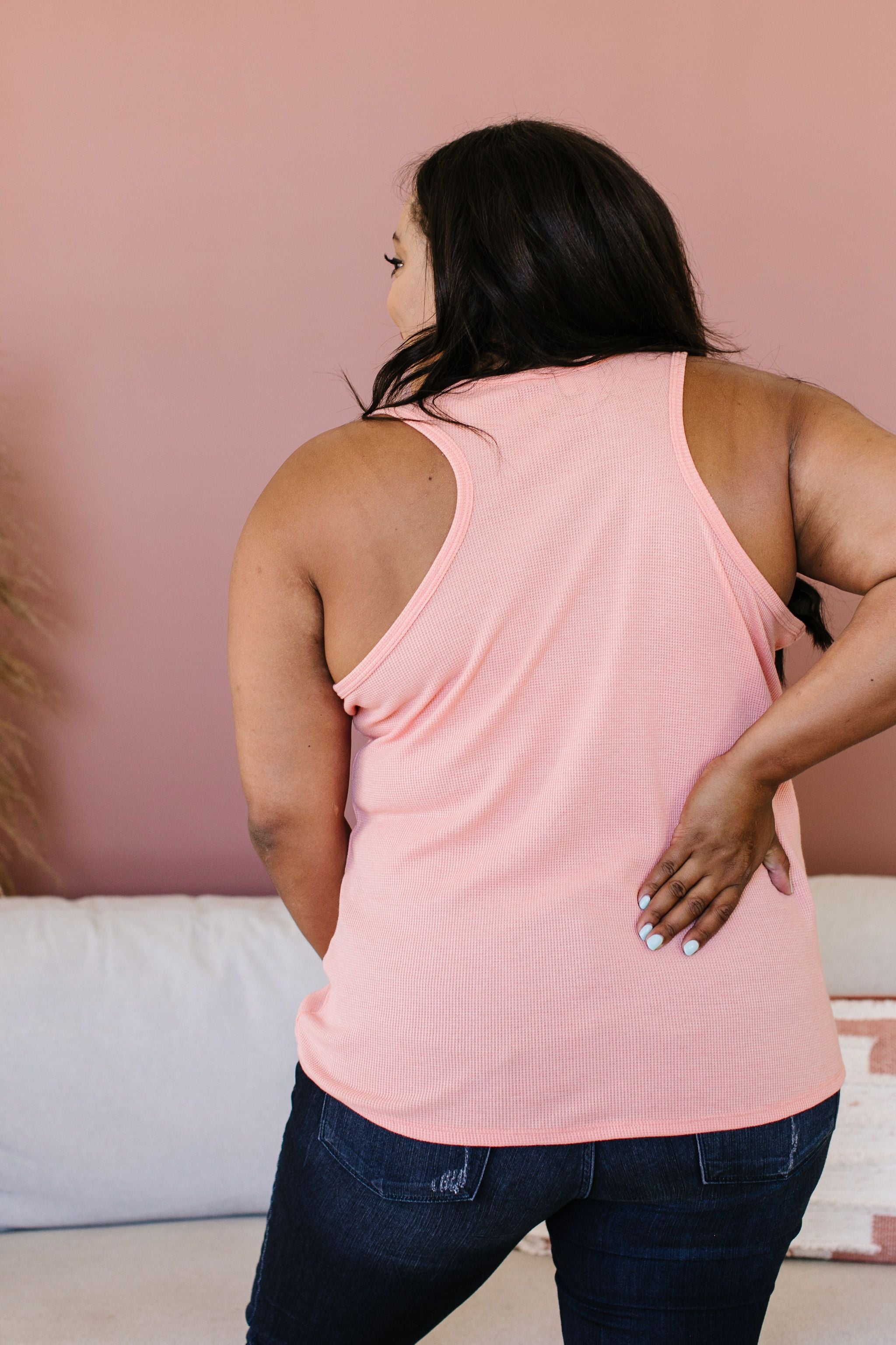 Nobody Puts Baby In The Corner Tank In Blush Peach