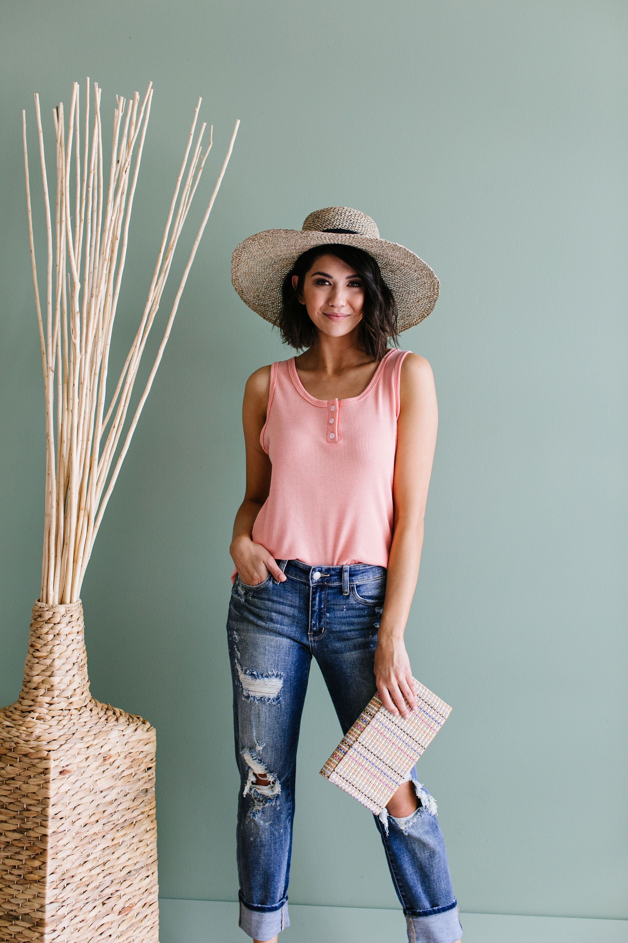 Nobody Puts Baby In The Corner Tank In Blush Peach