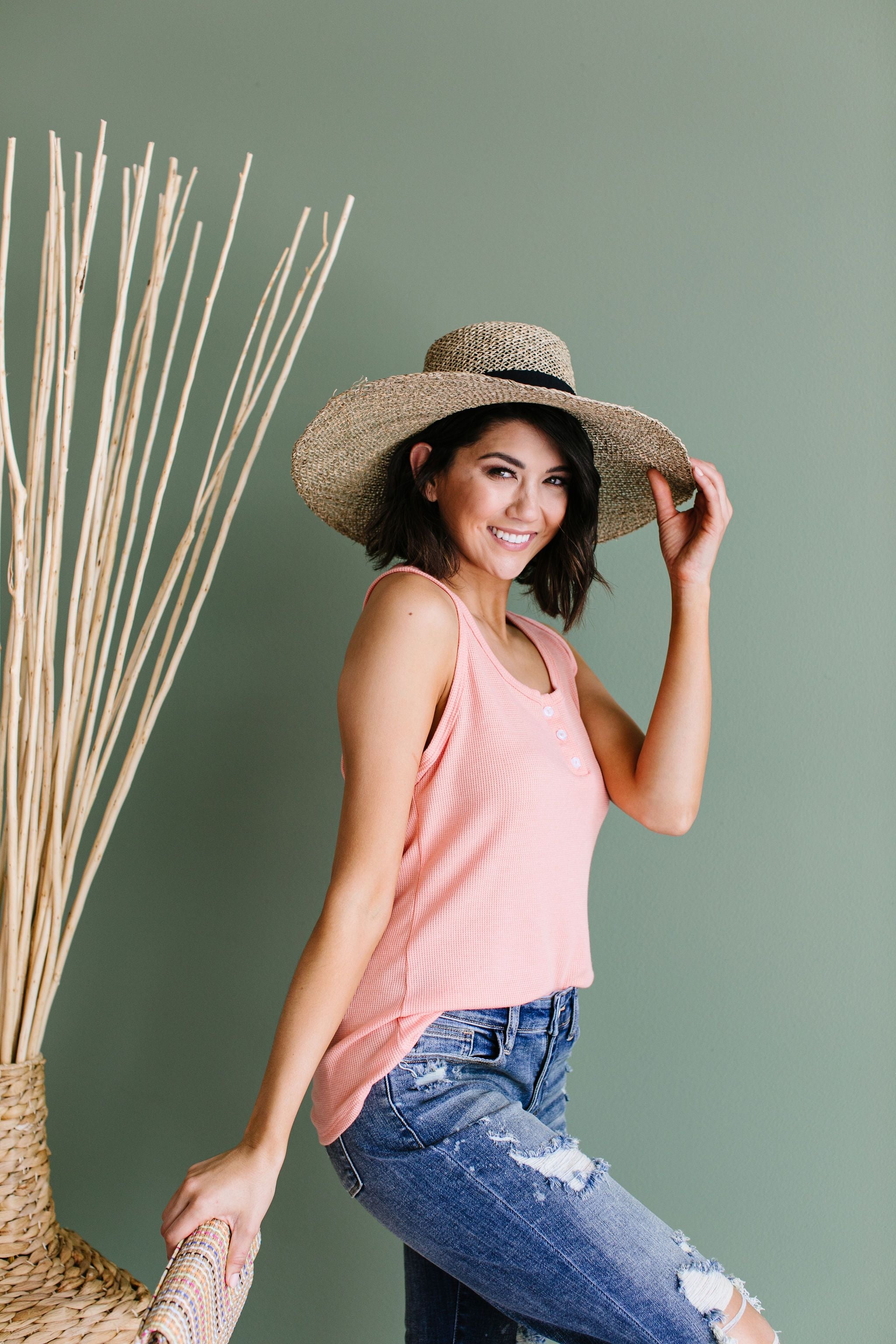 Nobody Puts Baby In The Corner Tank In Blush Peach