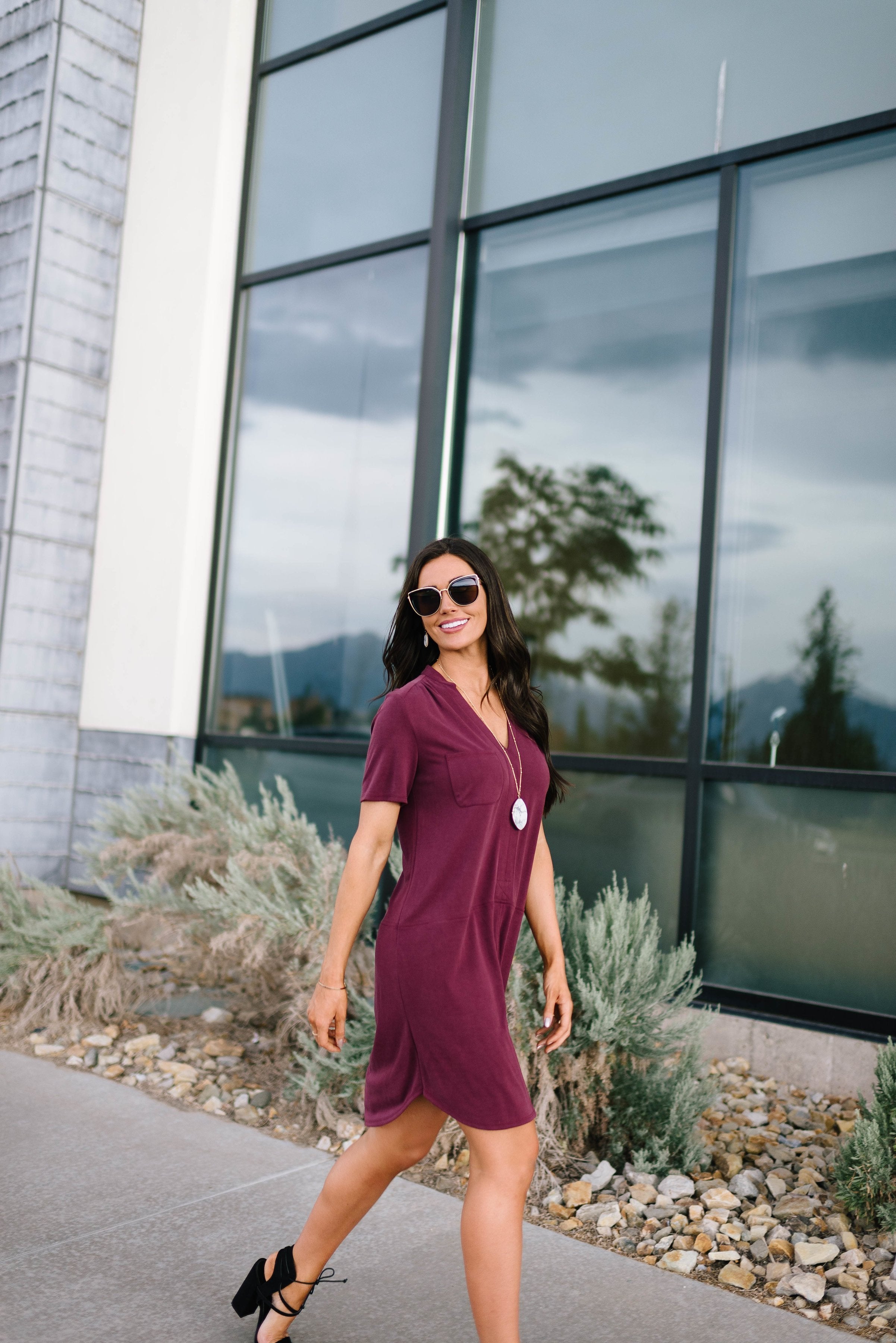 Northwest Knit Dress in Burgundy