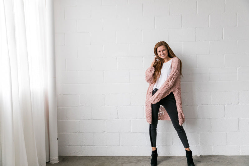 Nostalgic Knit Cardigan In Blush