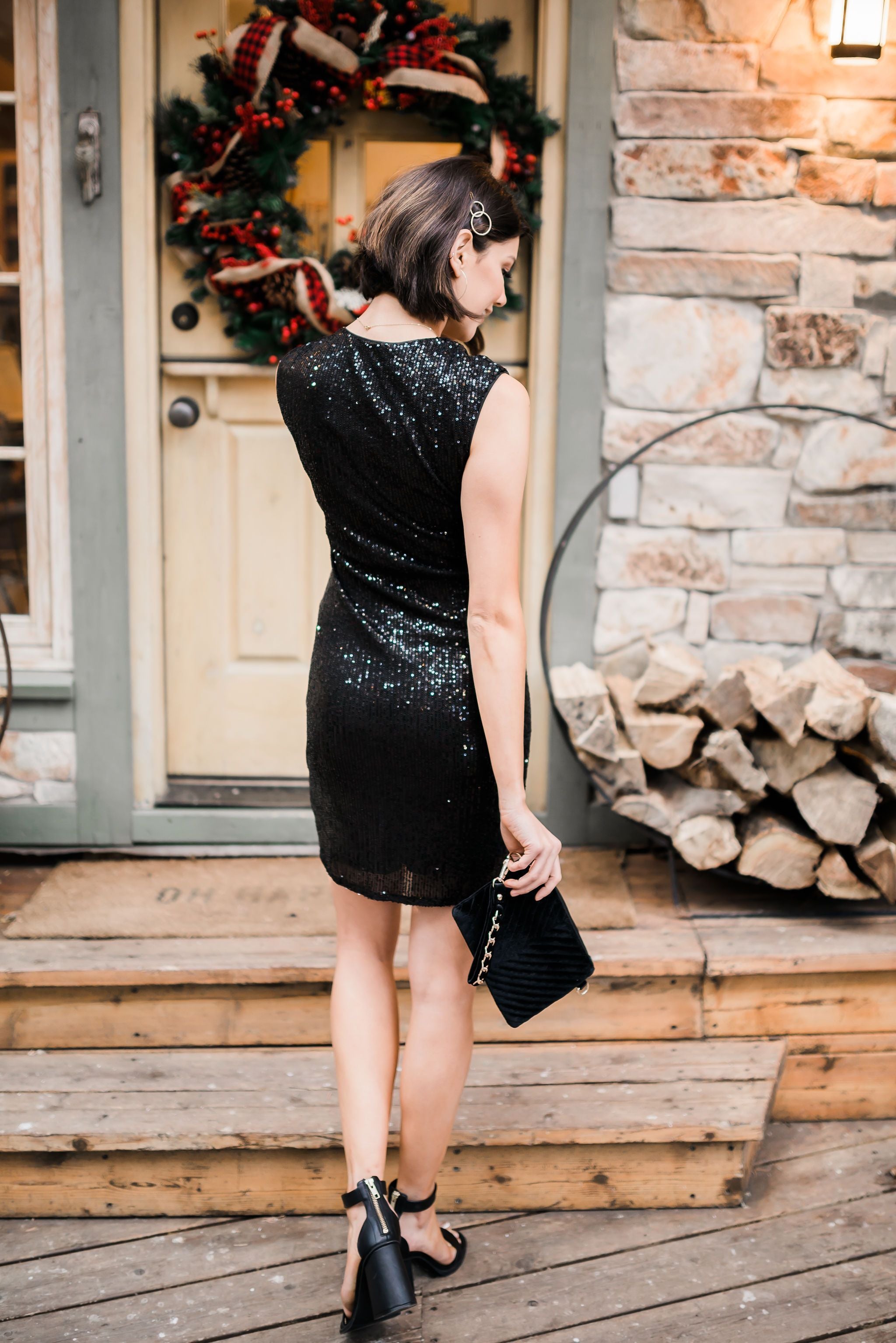 Onyx Opulence Sequined Dress