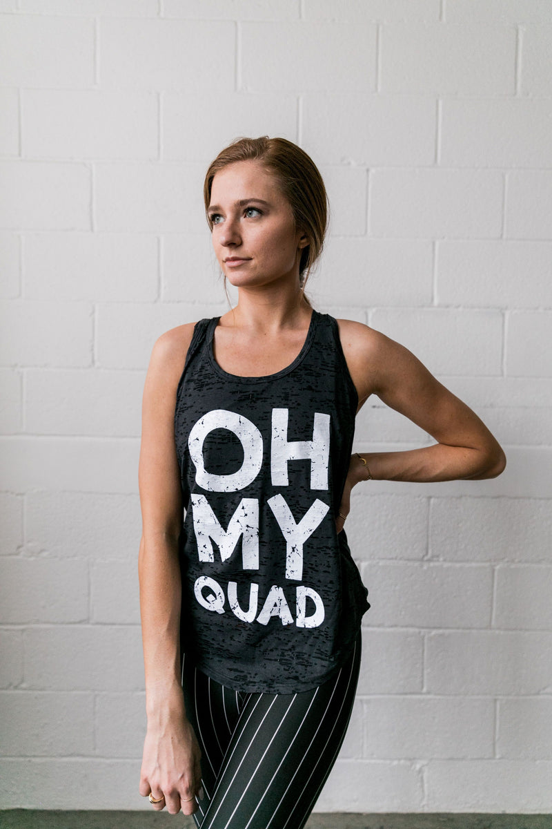 Oh My Quad Burnout Tank In Black - ALL SALES FINAL