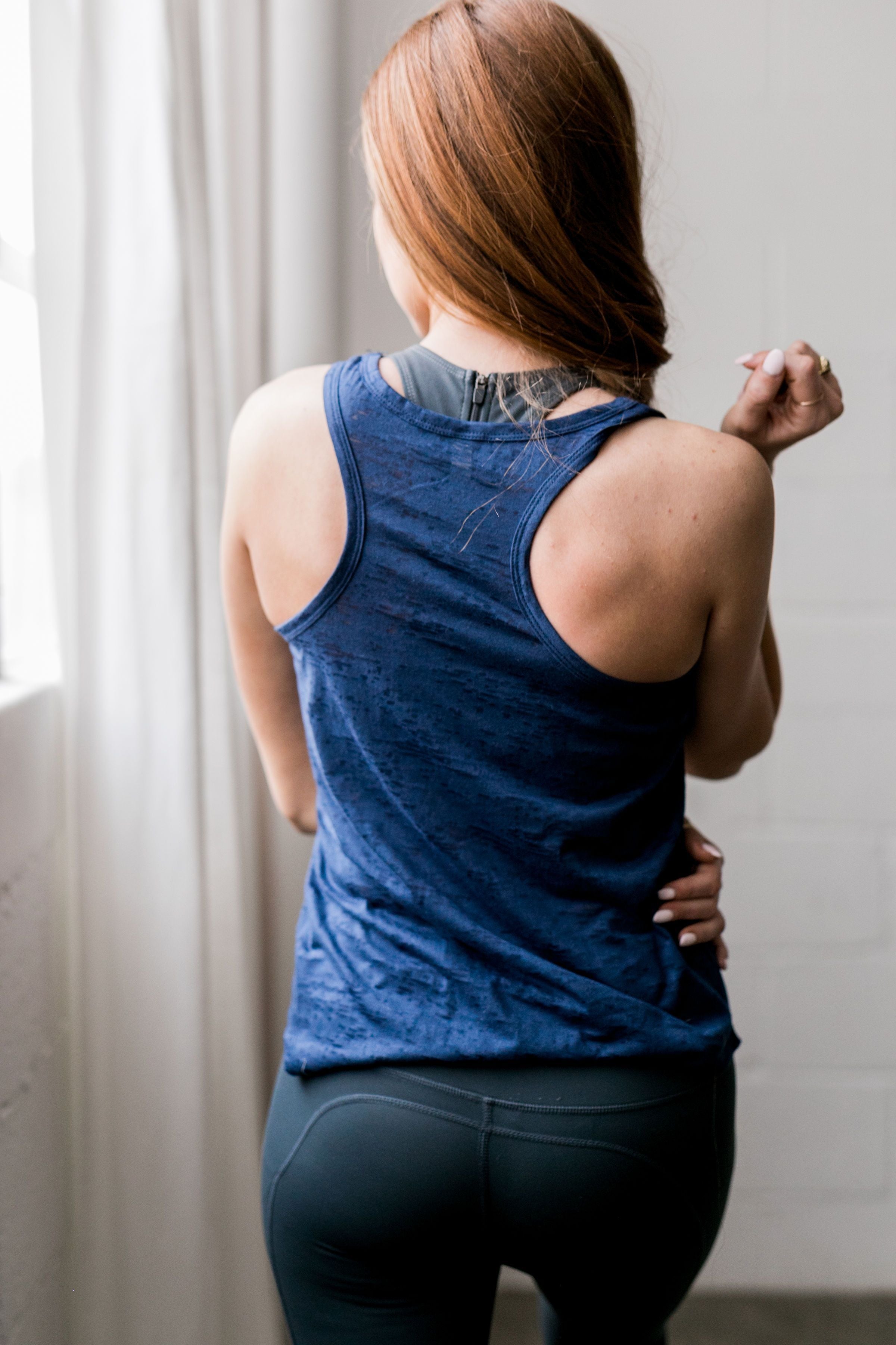 Oh My Quad Burnout Tank In Navy - ALL SALES FINAL