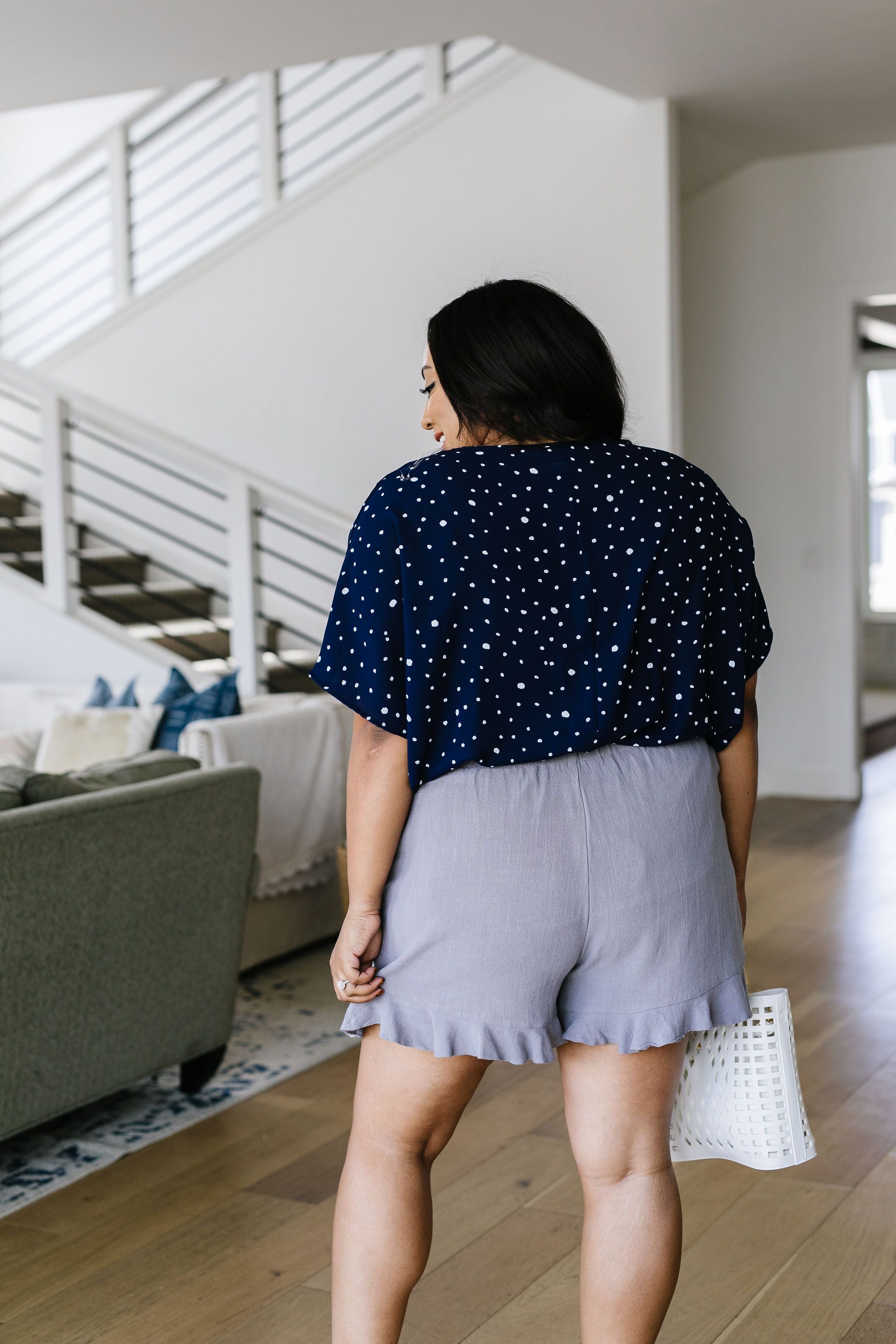 On The Dot Blouse In Navy