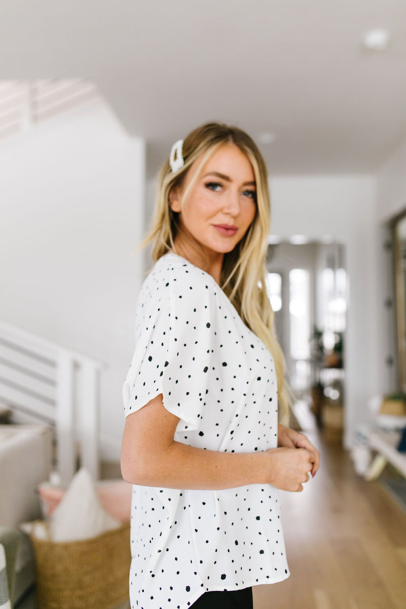 On The Dot Blouse In White