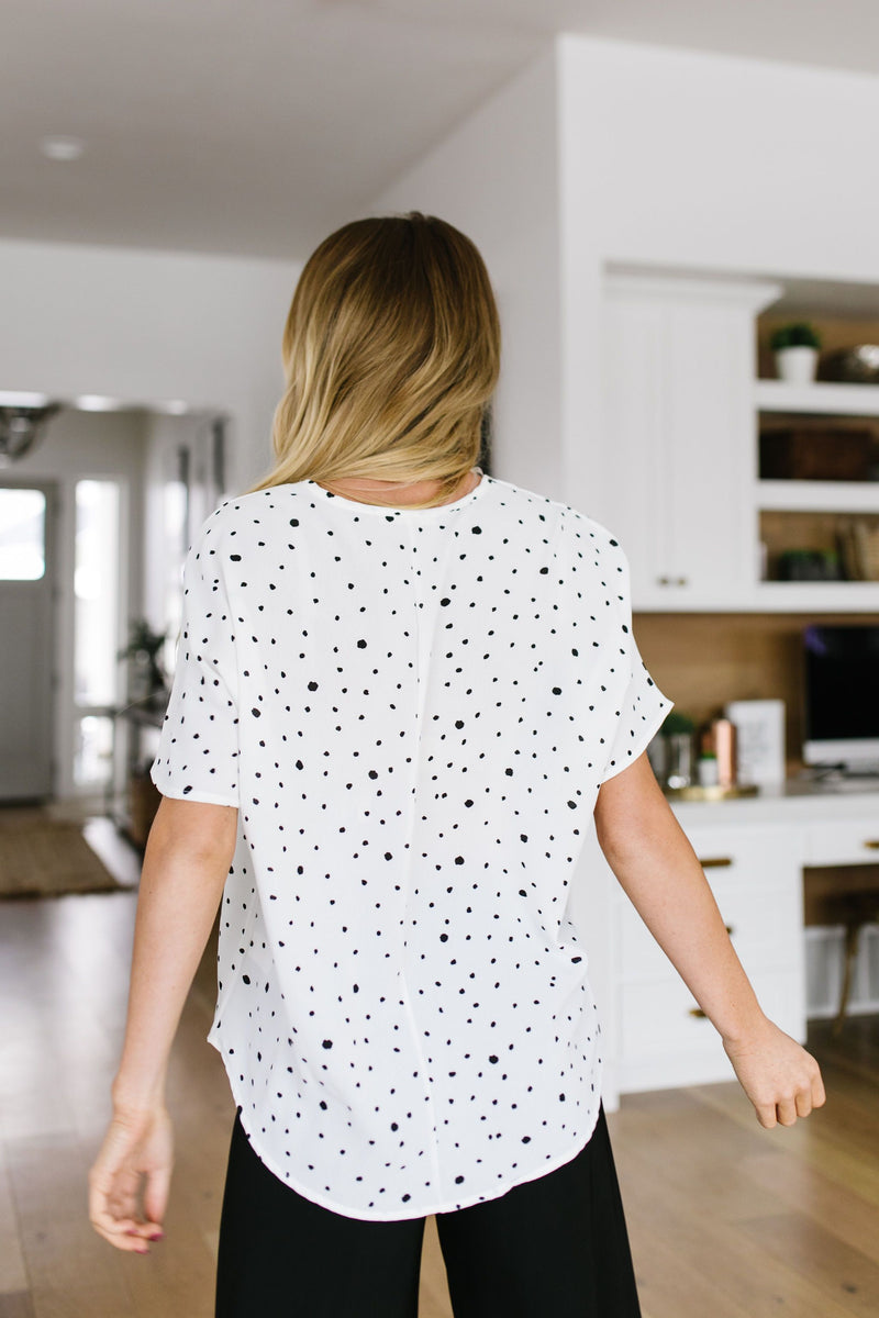 On The Dot Blouse In White